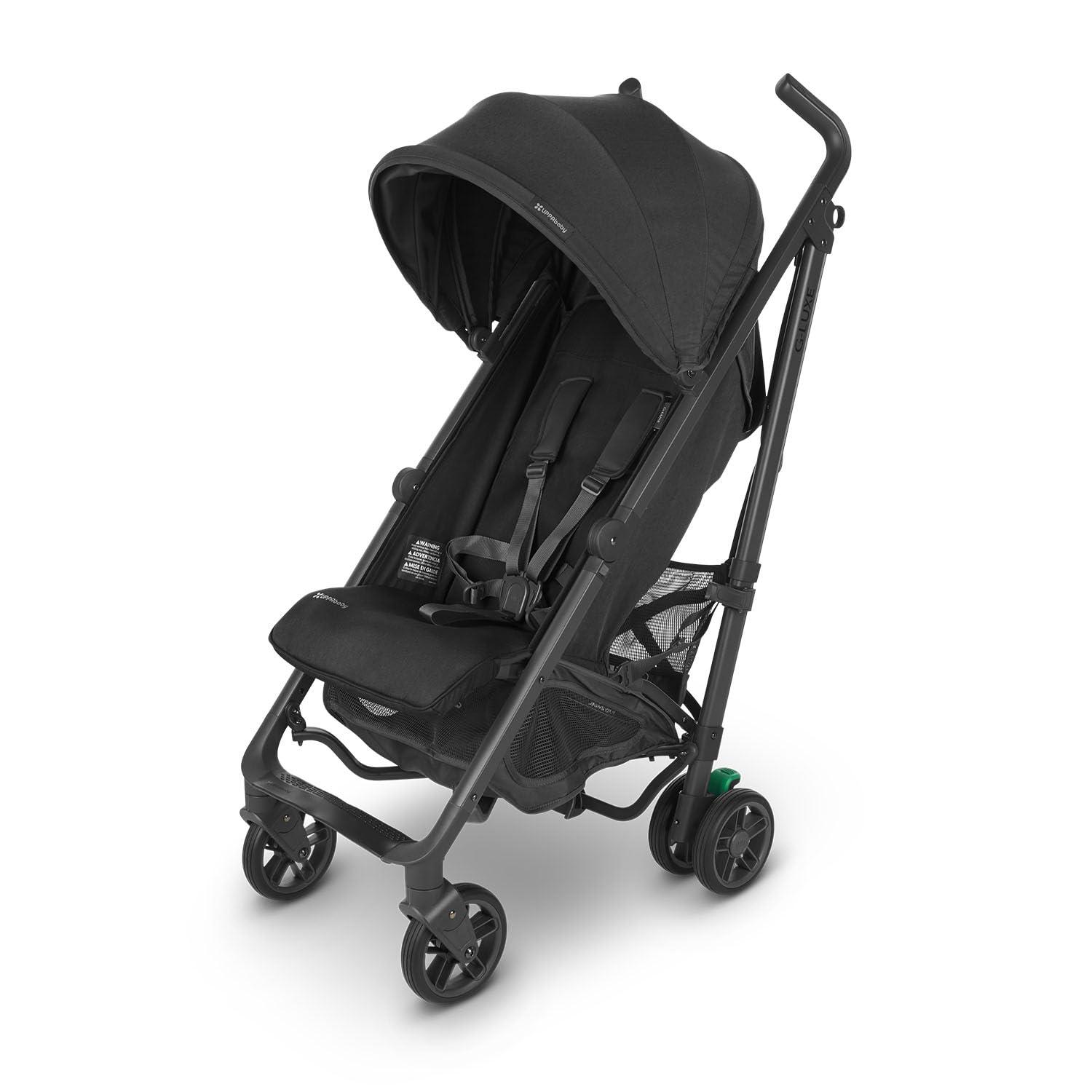 UPPAbaby UPPAbaby G-Luxe Umbrella Stroller/Lightweight Design for Easy Travel/One-Step Fold + Recline/XL Basket + Canopy/Cup Holder Included/Jake (Charcoal/Carbon)