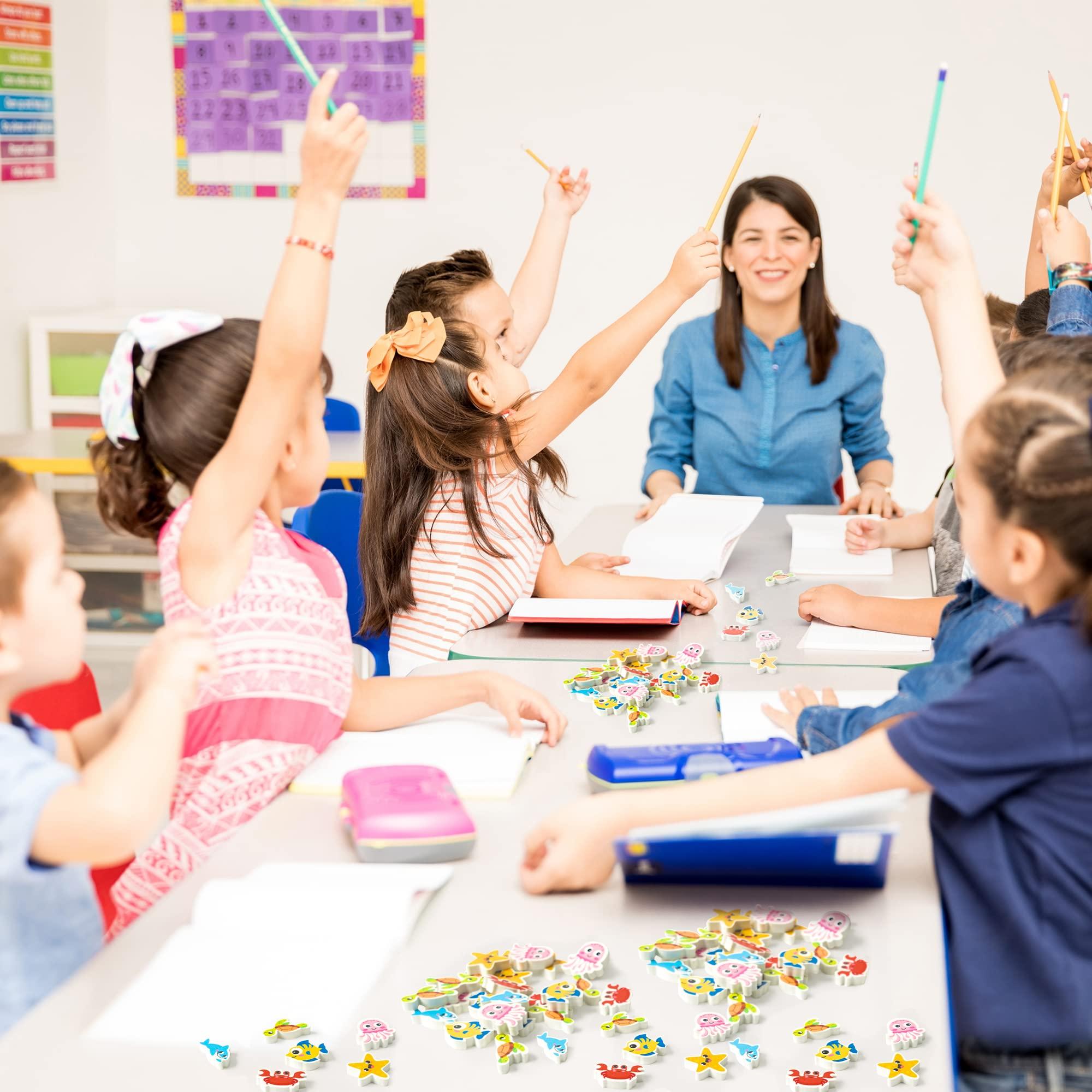 Yopyame Yopyame 60Pcs Ocean Animals Mini Erasers for Kids Bulk Assorted Novetly Sea Animals Pencil Erasers Cute Puzzle Eraser Desk Pet School Classrrom Prize Student Homework Rewards Gift Filling Party Favors