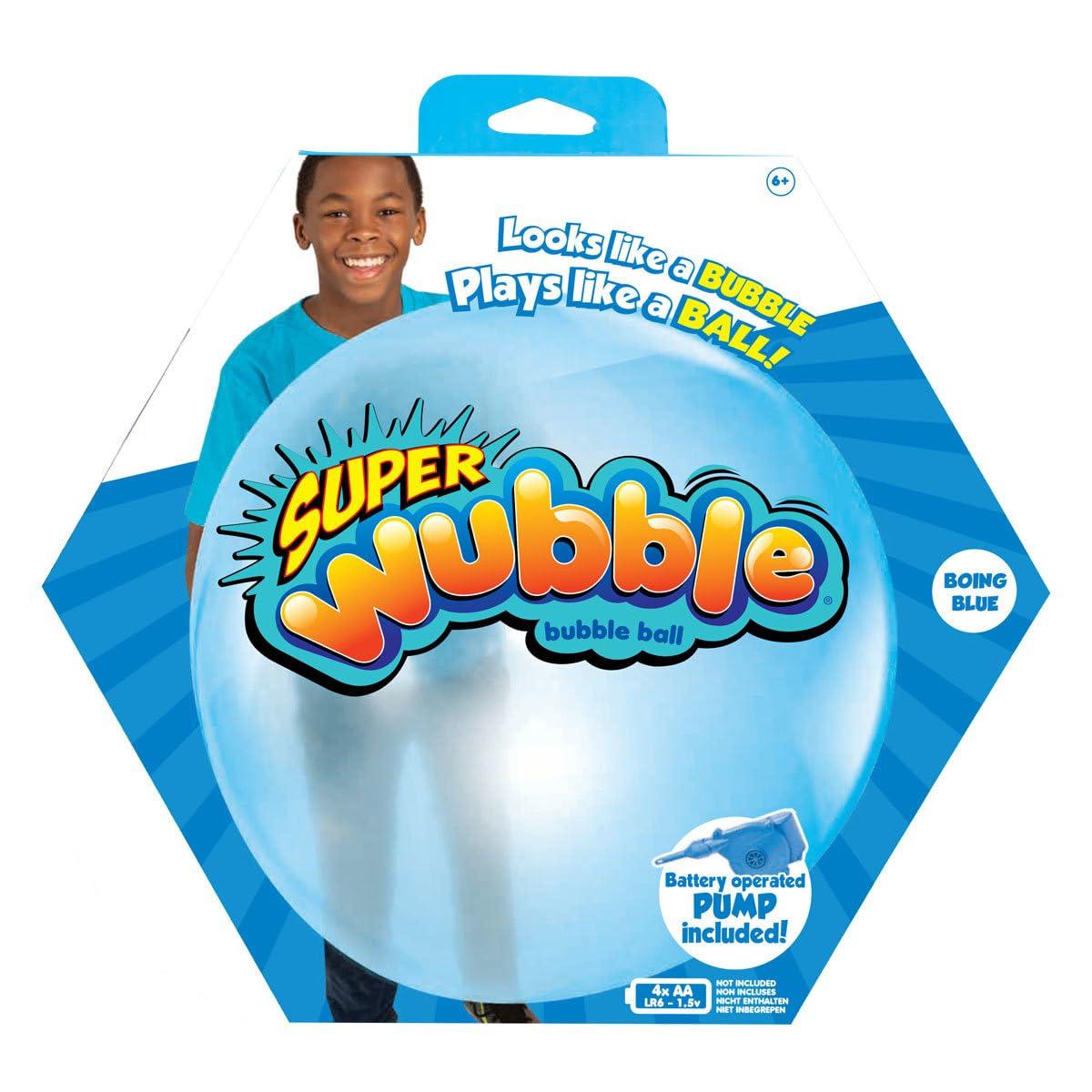 WUBBLE Wubble Super Bubble Ball - Blue (with Pump) | Looks Like a Bubble, Plays Like a Ball! | Inflates to 80cm Tall | Outdoor Garden Toys | Ages 6+ | Packaging May Vary