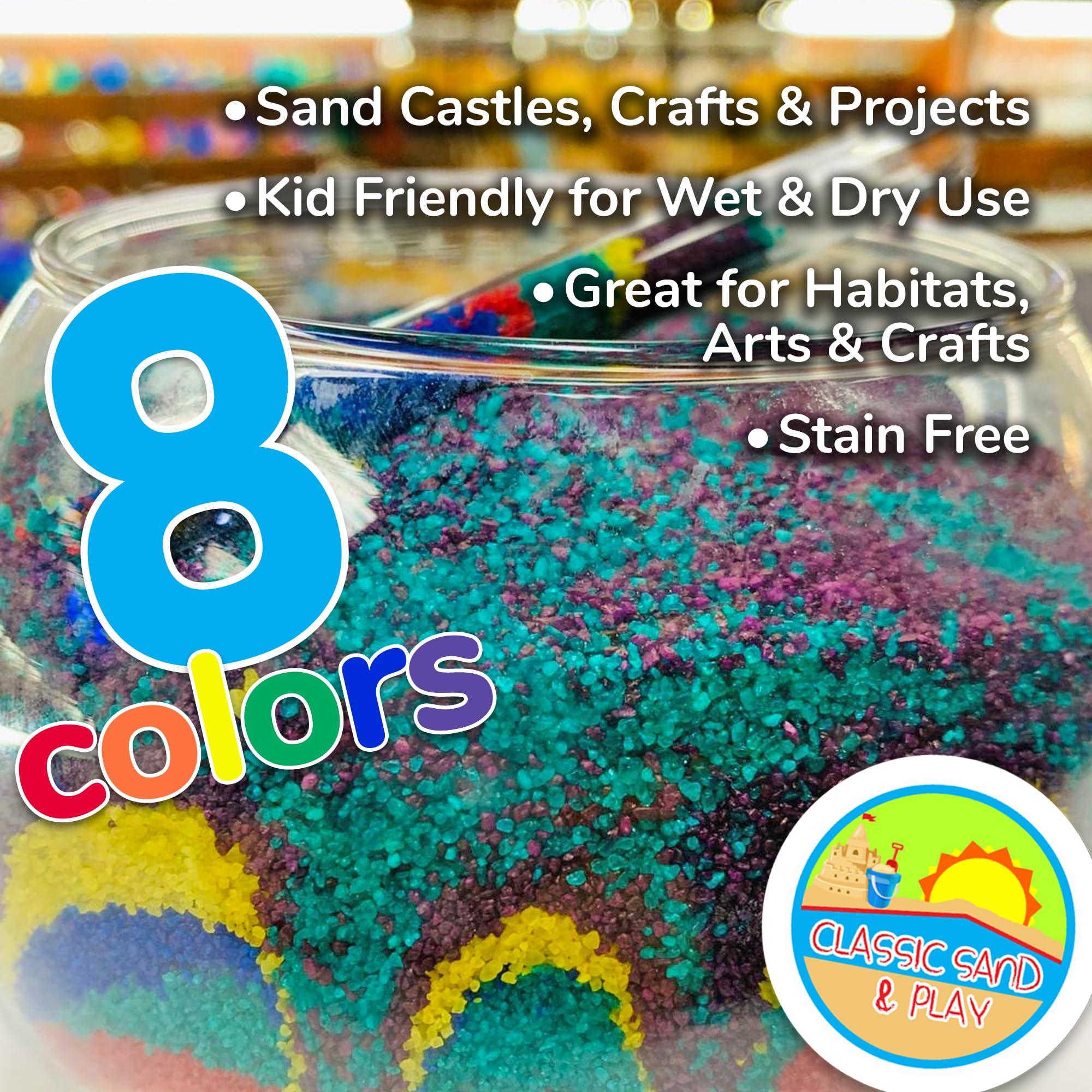 CLASSIC SAND & PLAY Classic Sand and Play Blue Colored Play Sand, 5 lb. Bag, Natural and Non-Toxic, Fun Wet and Dry Indoor and Outdoor, Sandbox, Therapy, and Table Use, Building, Stimulate Sensory Needs