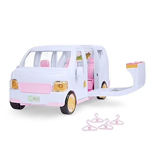Lori Lori Dolls Sweet Escape Luxury SUV Vehicle for Mini Dolls Large Pink Car for 6-inch Dolls Music Booth & Wardrobe Sounds & Lights Doors & Window Open 3 Years +, (LO37115C1Z)