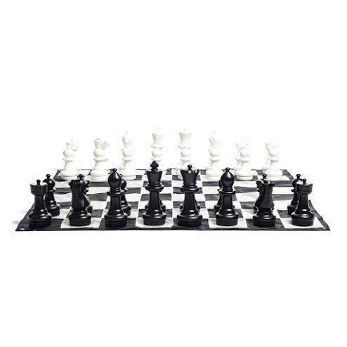 MegaChess MegaChess Giant Chess Set - 25 inch King with Giant Checkers Set and Giant Quick Fold Chess Mat