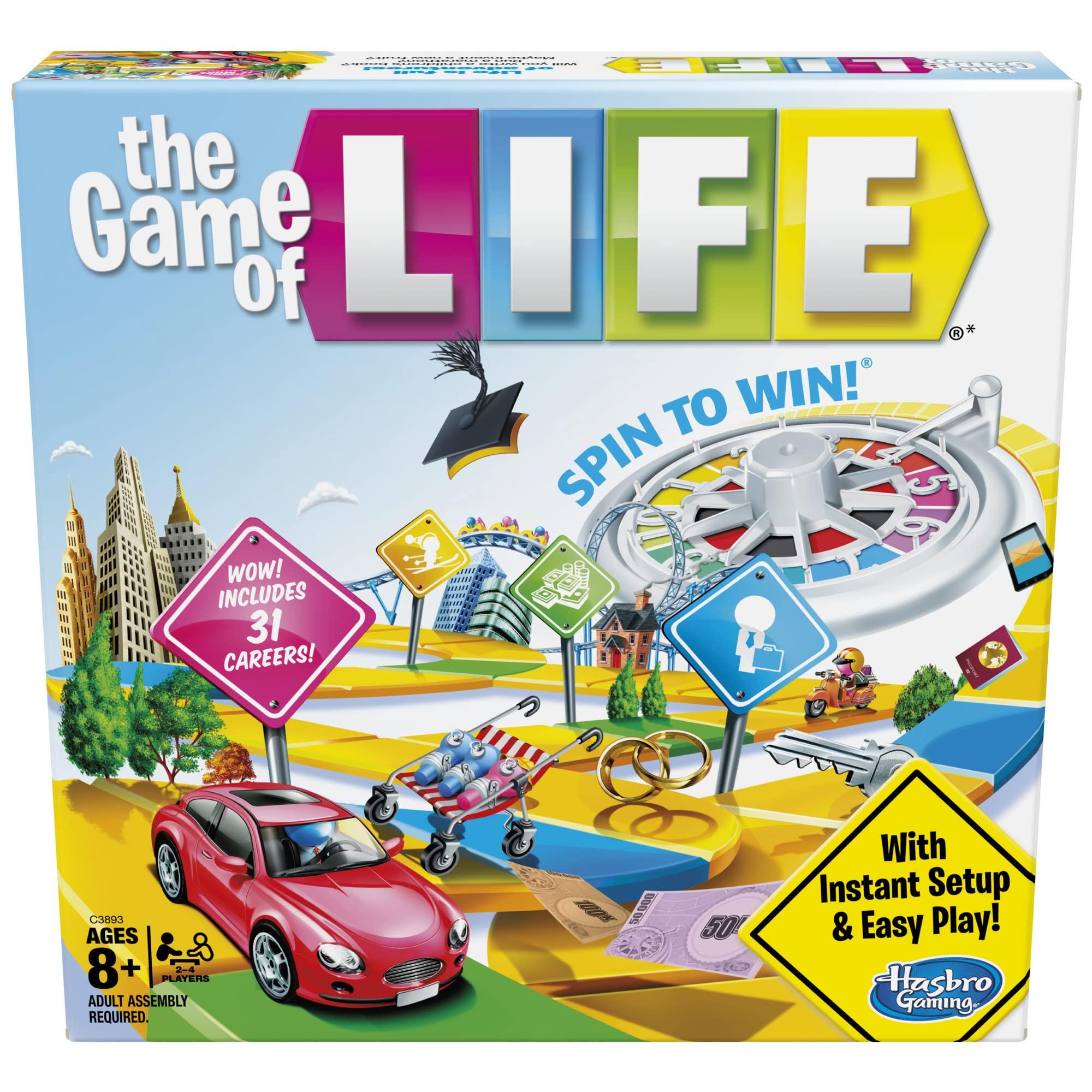 Hasbro Hasbro Gaming The Game of Life Board Game, Family Games for Kids Ages 8+, Includes 31 Careers, Family Board Games for 2-4 Players, Family Gifts (Amazon Exclusive)