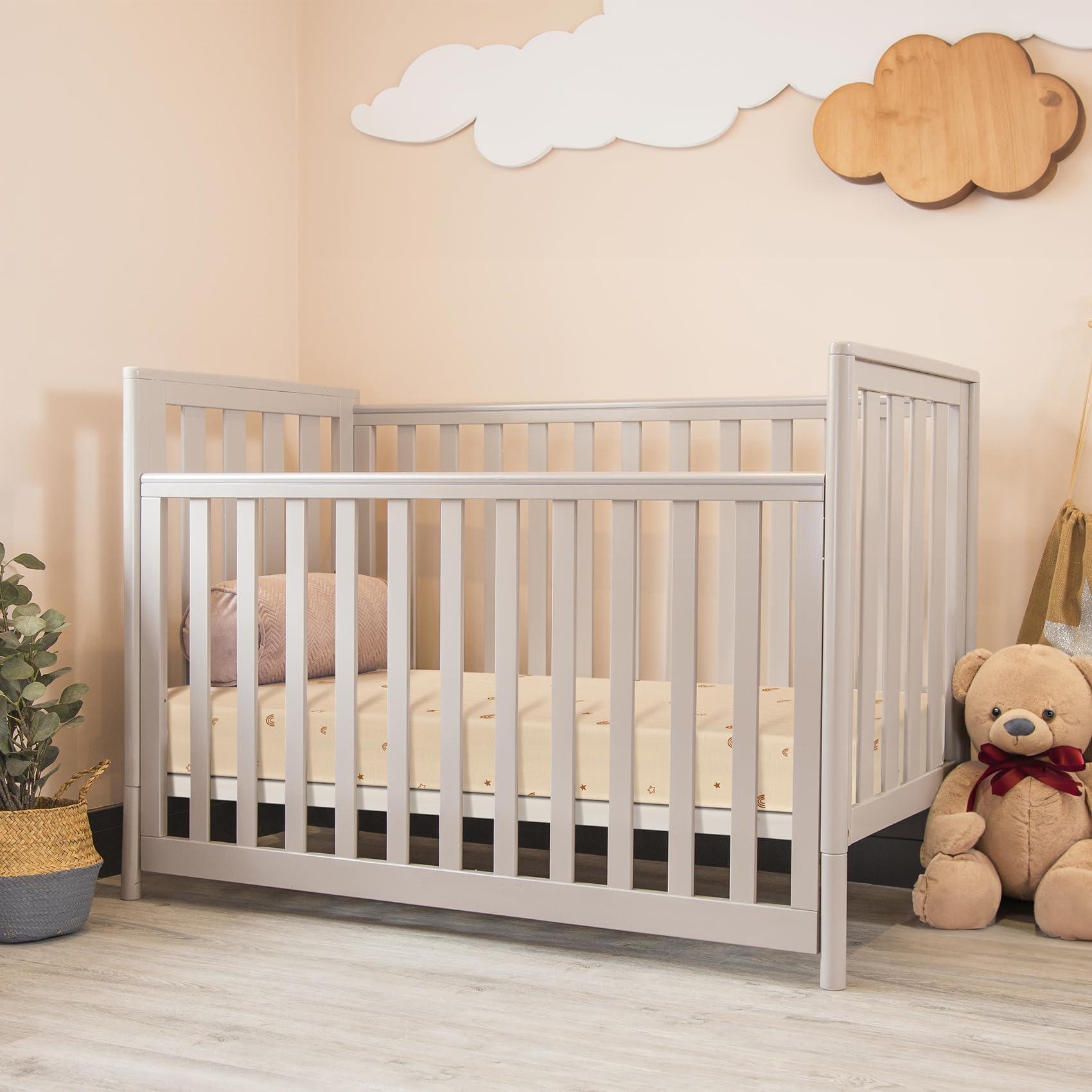 POIKSHARK Fitted Crib Sheet, 100% Organic Cotton Crib Sheet for Standard Crib and Toddler Mattresses 28"x 52", Soft and Breathable