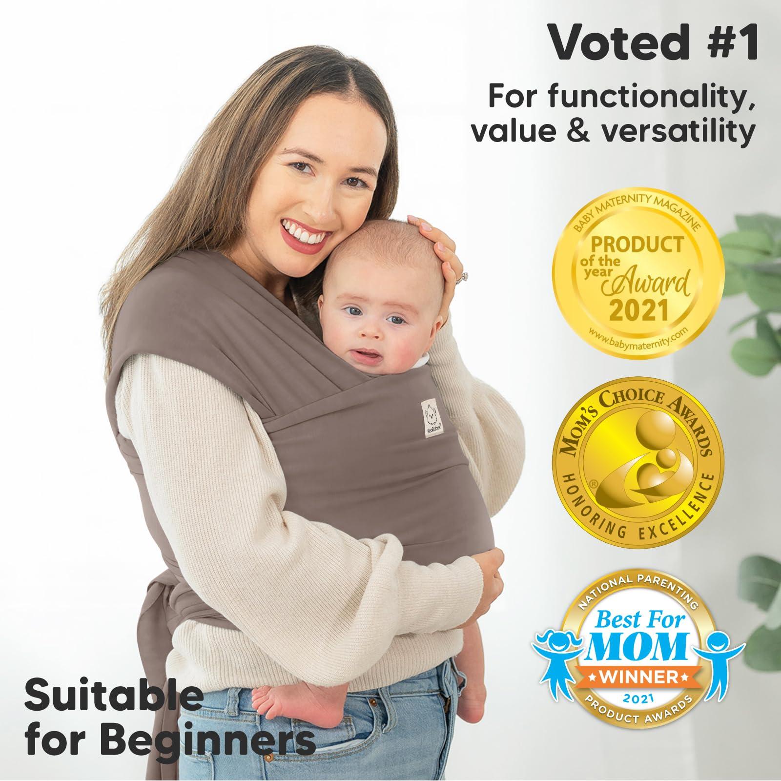 KeaBabies KeaBabies Baby Wrap Carrier - All in 1 Original Baby Carrier Newborn to Toddler Sling, Easy to Wear, Hands Free Bonding, Lightweight, Breathable Infant Wraps (Copper Gray)