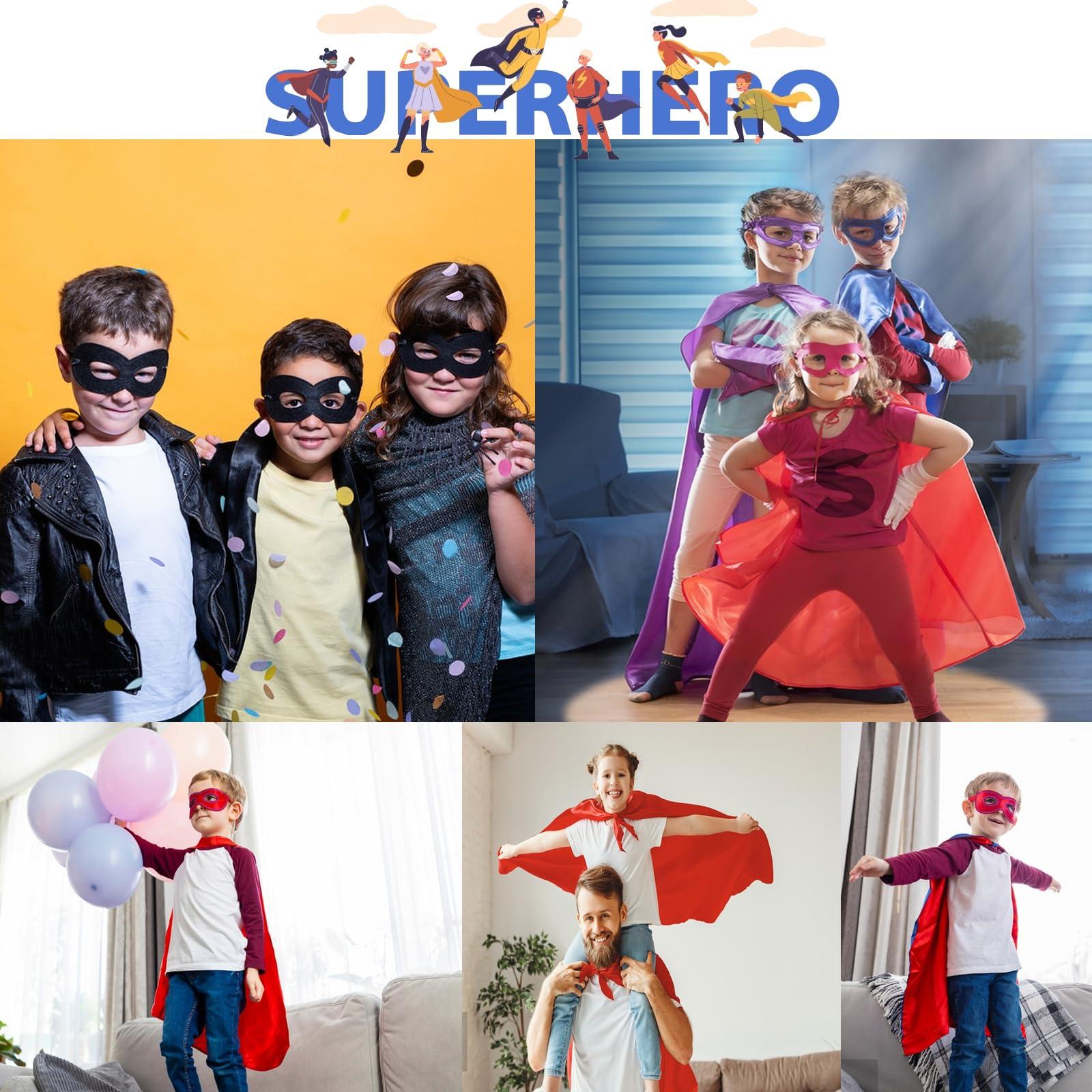 Dajiahao Dajiahao Superhero Capes and Mask for Kids 4-10 Year Double Side Superhero Costume Cosplay Dress Up Superhero Cape Toy for Boys (Blue-d)