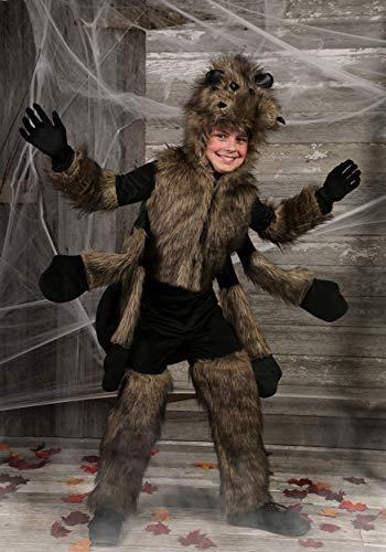 Fun Costumes Kids Brown Furry Spider Costume Boys, Scary Eight Legs Arachnid Giant Tarantula Childrens Halloween