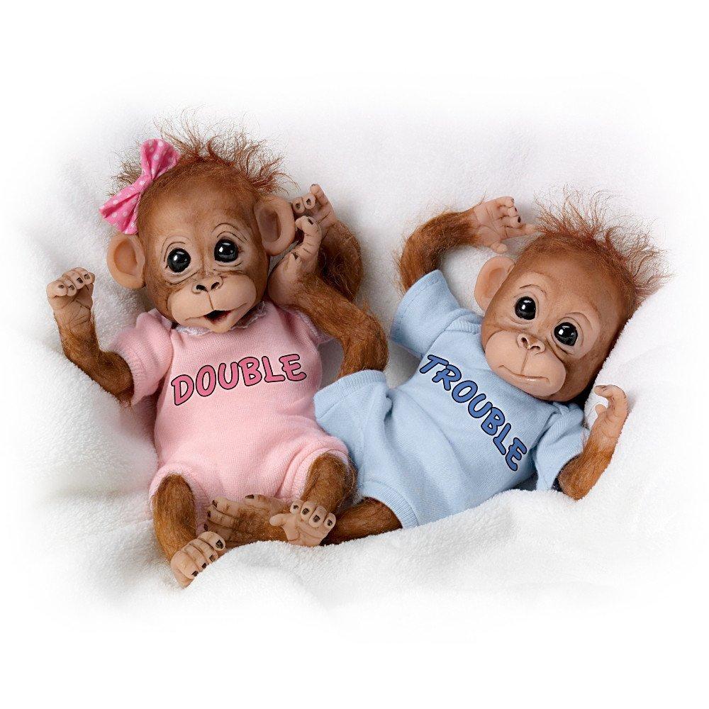 The Ashton-Drake Galleries The Ashton-Drake Galleries Monkey Baby Doll Set: Double Trouble