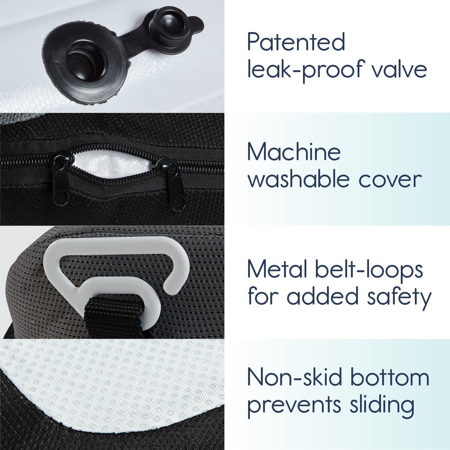 hiccapop hiccapop UberBoost Inflatable Booster Car Seat | Blow up Narrow Backless Booster Car Seat for Travel | Portable Booster Seat for Toddlers, Kids, Child | Black/Gray