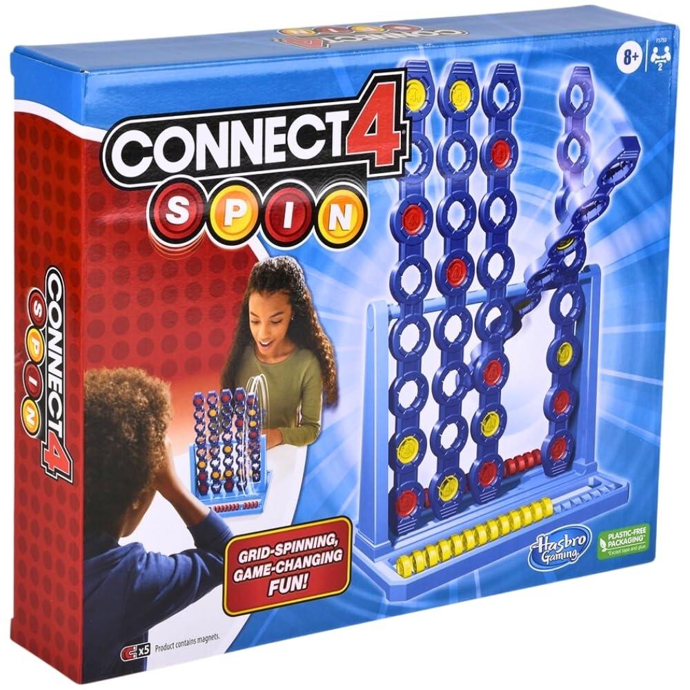 Hasbro Gaming Hasbro Gaming Connect 4 Spin Game, Features Spinning Connect 4 Grid, 2 Player Board Games for Family and Kids, Strategy Board Games, Ages 8 and Up