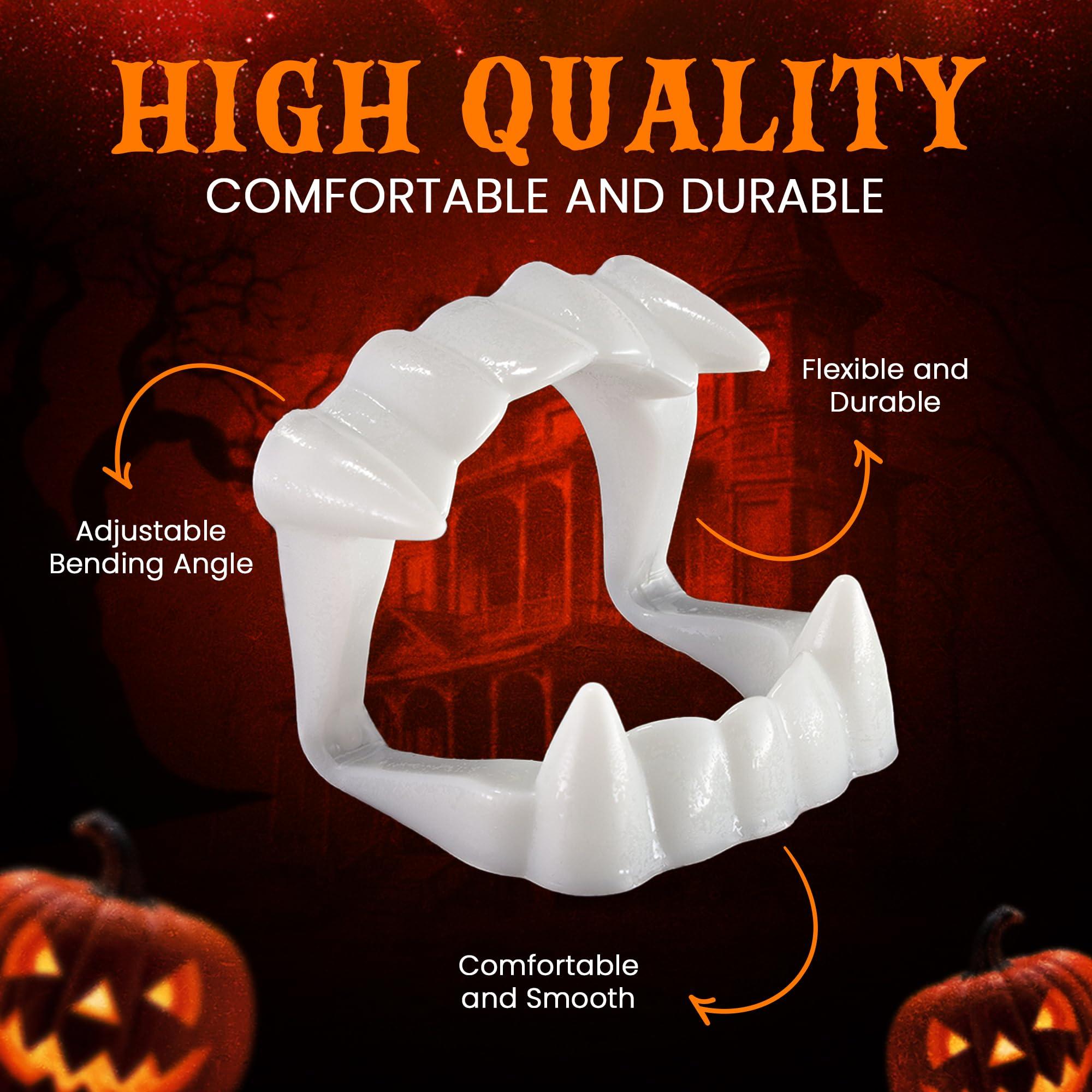 Srenta Srenta 144 Pack Vampire Teeth Kids Size - White Fake Vampire Teeth for Kids, Vampire Fangs for Kids Costume, Dress-Up, Pretend Play, Halloween Teeth for Halloween Party Favors