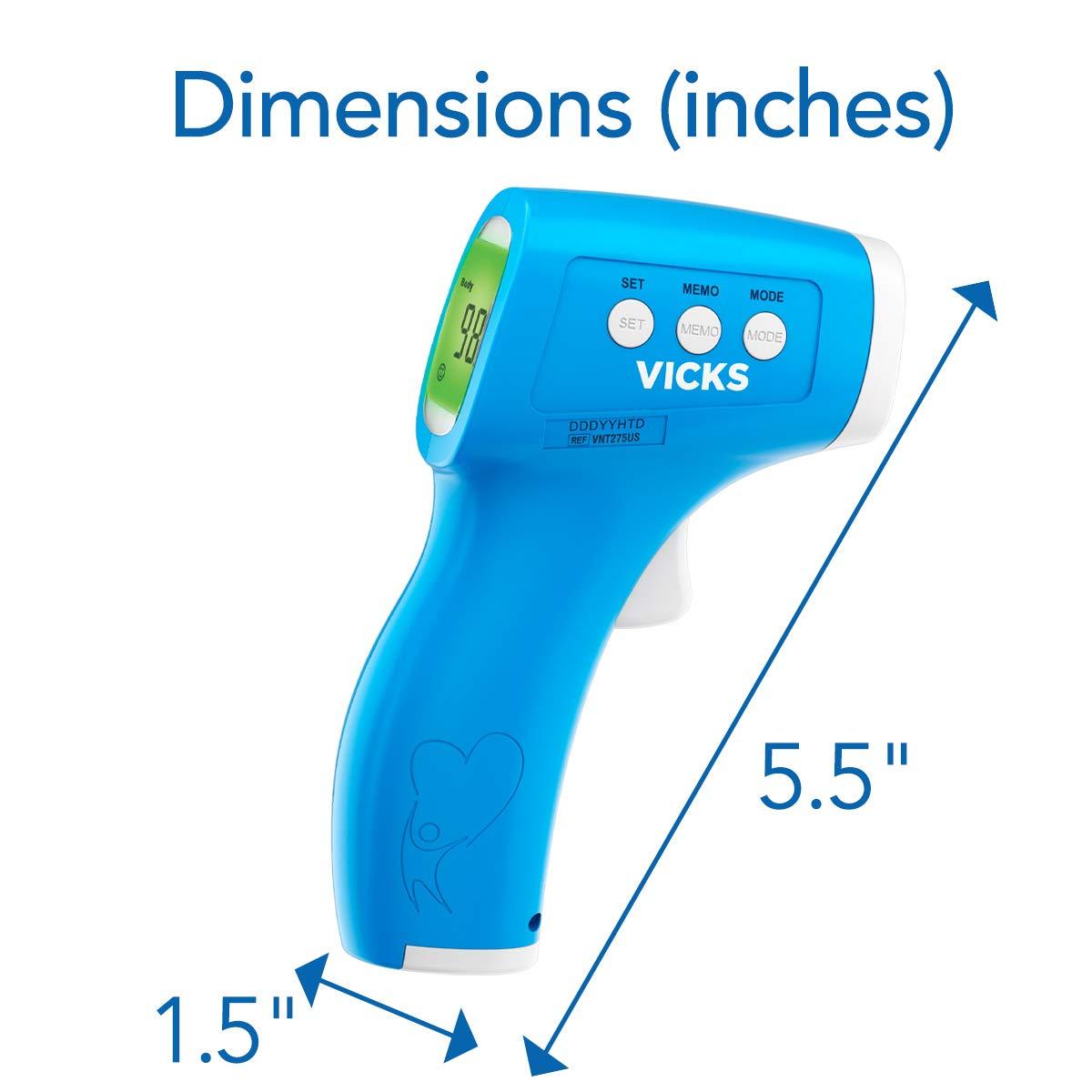 Vicks Vicks Non-Contact Infrared Thermometer for Forehead, Food and Bath Fast, Reliable, and Clinically Proven Accuracy for Adults, Babies, Toddlers and Kids, FSA and HSA Eligible