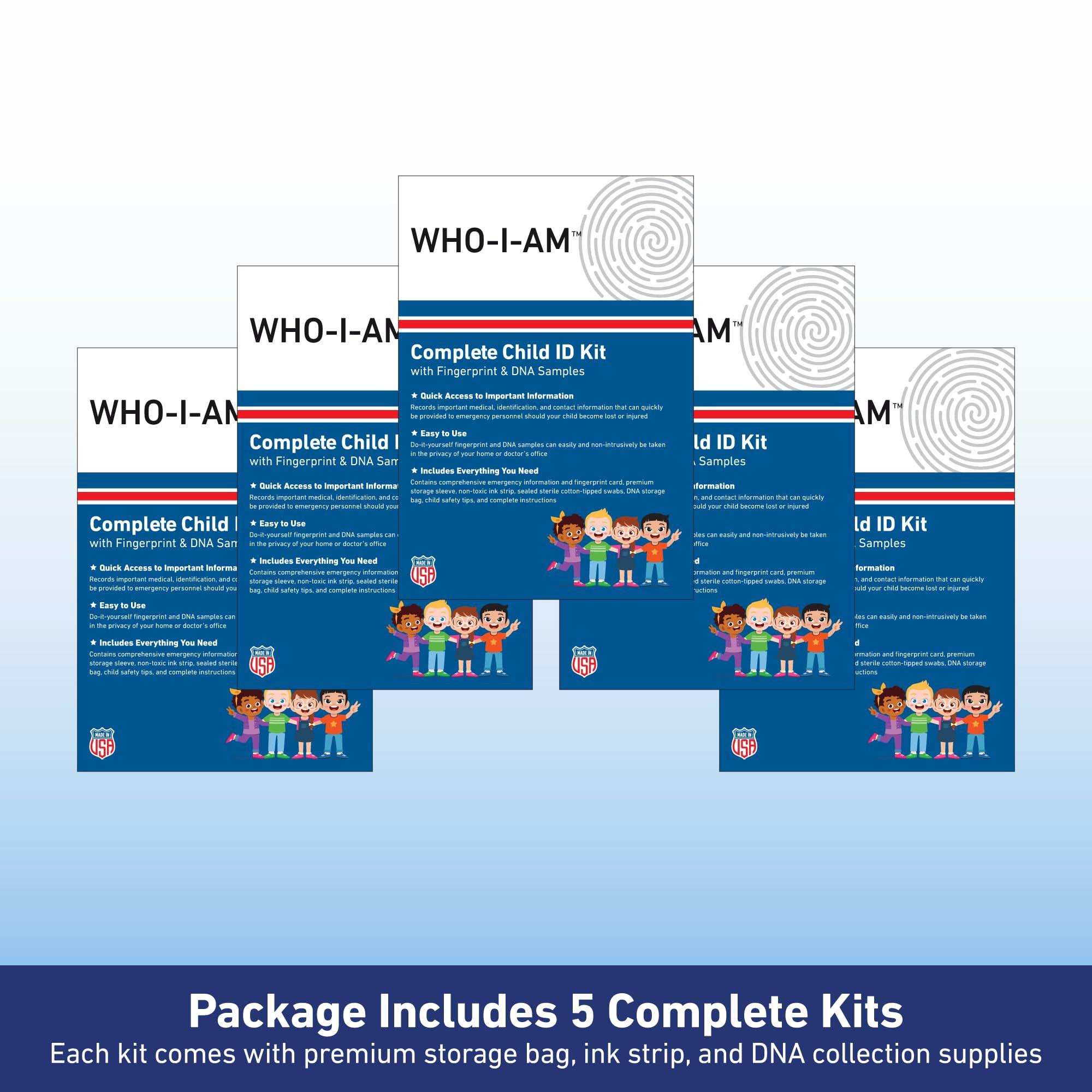 KidStar Safety KidStar Safety Who-I-Am Child ID Kits with Fingerprint & DNA Samples (5 Pack)