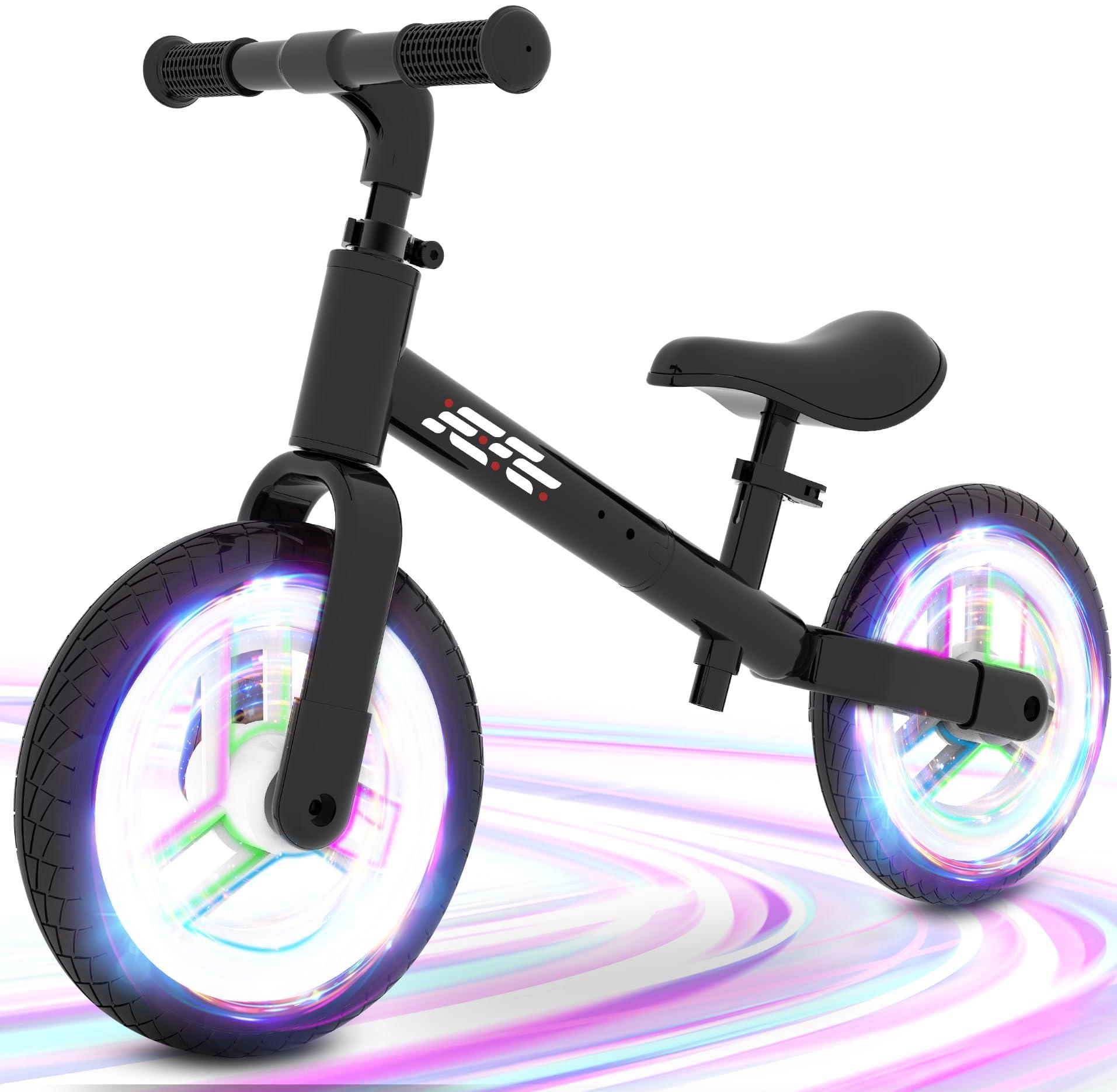 WETIFY WETIFY Colorful Lighting Balance Bike 2 Year Old, 2-5 Year Old Toddler Balance Bike, Adjustable Handlebar & Seat, 2-5 Year Old Boy Gifts Toys
