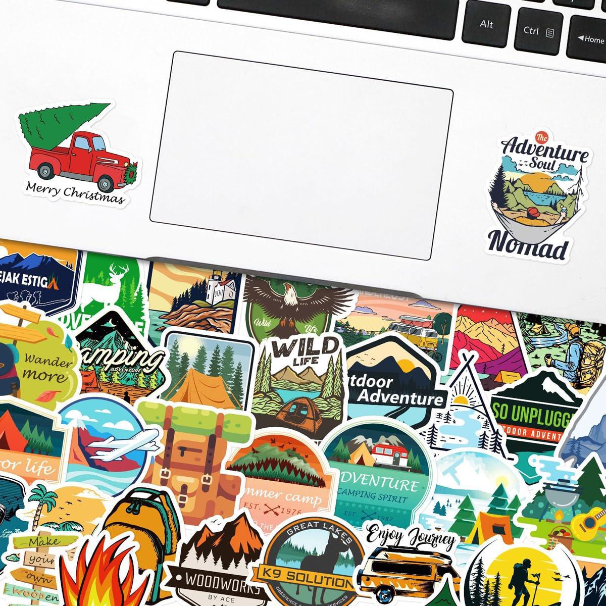 Drive Travel Camping Stickers for Water Bottles Outdoor Hiking Adventure Stickers 200PCS Vinyl Sticker Packs Wilderness Nature Stickers Travel Stickers for Adults Teens Girls Boys Kids