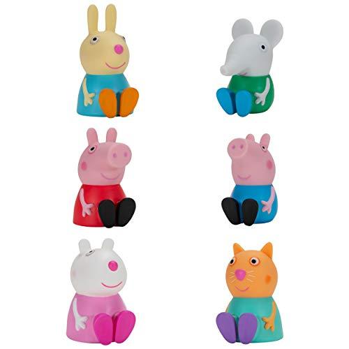 Peppa Pig Peppa Pig & Friends Squishies, 6 Pack, 2.5” Tall, Features 6 Character Toy Figures Like George, Suzy Sheep, Candy Cat, Edmond Elephant, Rebecca Rabbit – Toys for Preschoolers (PPZ0003)