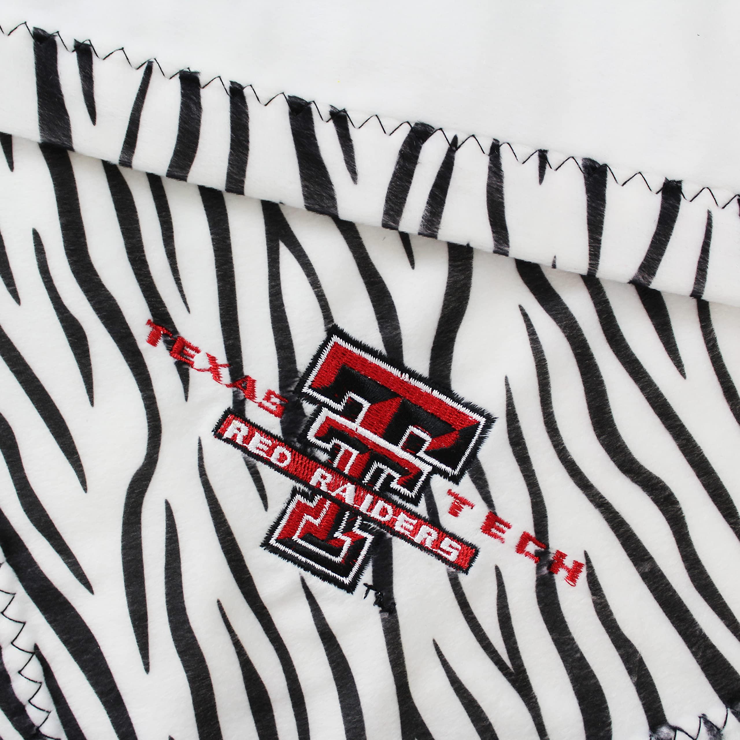 Comfy Feet Comfy Feet Everything Comfy Texas Tech Red Raiders Zebra Print Silky and Super Soft Plush Baby Blanket, 28" x 28"