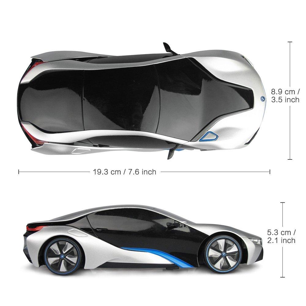 RASTAR RASTAR BMW i8 RC Car BMW i8 1/24 Remote Control Car, BMW Toy Car - Silver