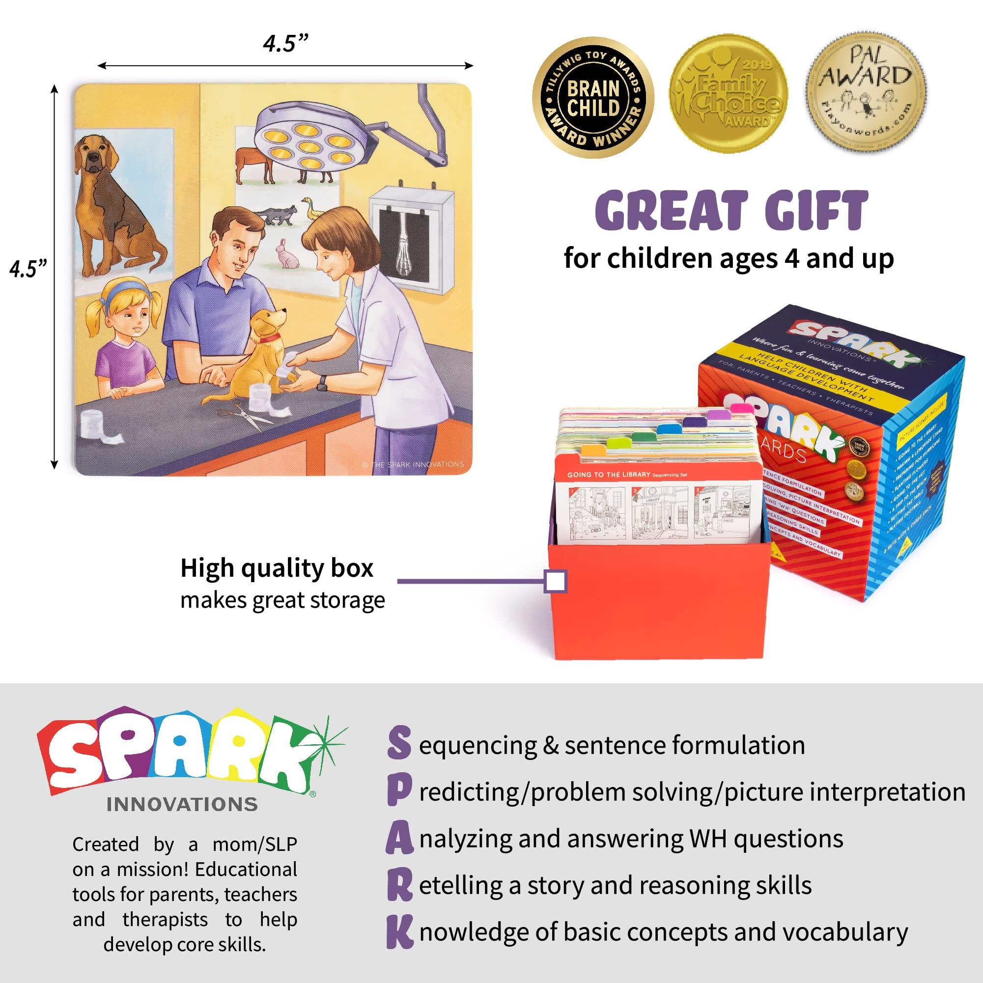 SPARK INNOVATIONS SPARK INNOVATIONS Sequencing Cards Bundle (3), Storytelling Cards, Higher and Lower Level Boxes, Speech Therapy Games, Learning Toys, Speech Therapy Games Bundle