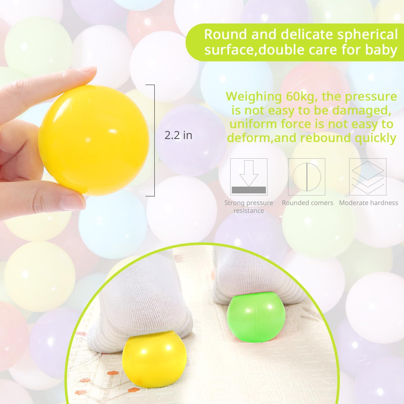 Heopeis Heopeis Ball Pit Balls, 100pcs Plastic Toy Balls for Kids, Crush Proof Ocean Balls Green Balls for Baby Toddler, Ball Pool Play Tent, Baby Kiddie Pool Water Toys, Party Decoration