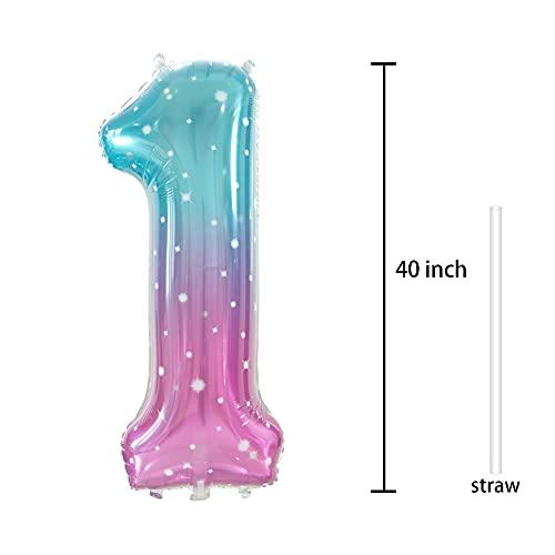Gifloon Gifloon Number 1 Balloon, Large number balloons 40 inch, 1st Birthday Party Decorations Supplies First Birthday Sign Decor