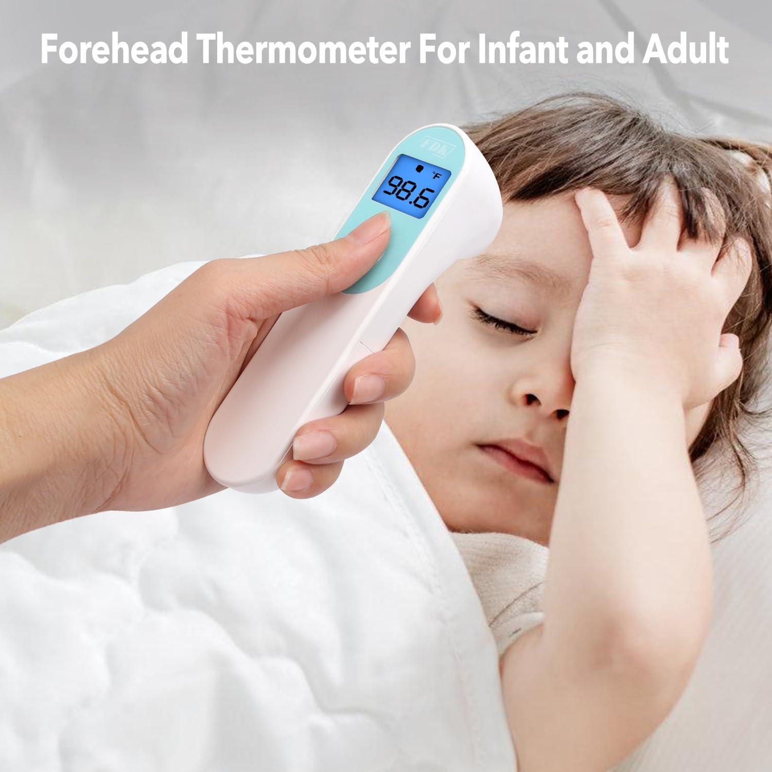 FDK Digital Forehead Thermometer - Contactless Infrared for Babies, Kids, and Adults