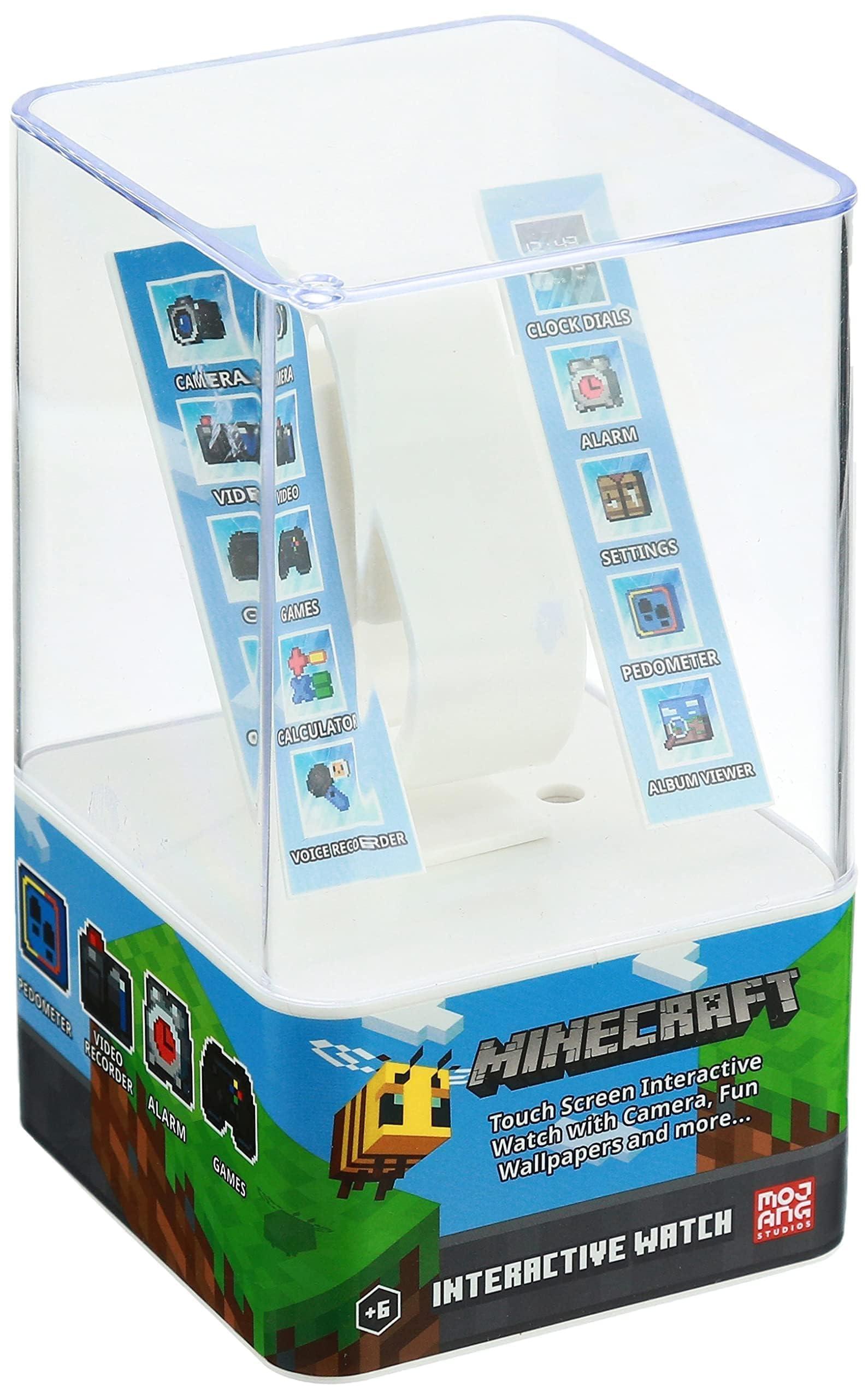 Accutime Minecraft Kids Smart Watch Touchscreen Interactive Watch with 10 Customizable Clock Faces, Built-in Camera, Video Recorder, Alarm, Calculator, Games & Pedometer Fits Wrists 5.5" to 8"