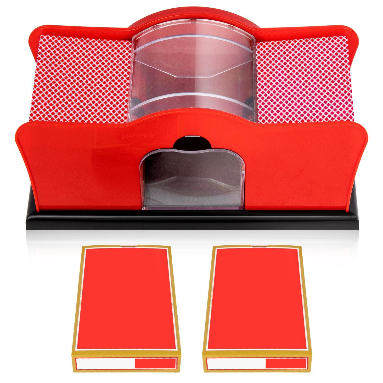 Autotron Autotron Manual Card Shuffler: Uno Card Shuffler, Comes with Two Decks of Playing Cards. Suitable for Playing Games Such as Uno, Hold'em, Blackjack, Rummy, Phase 10, Skip-Bo, and More