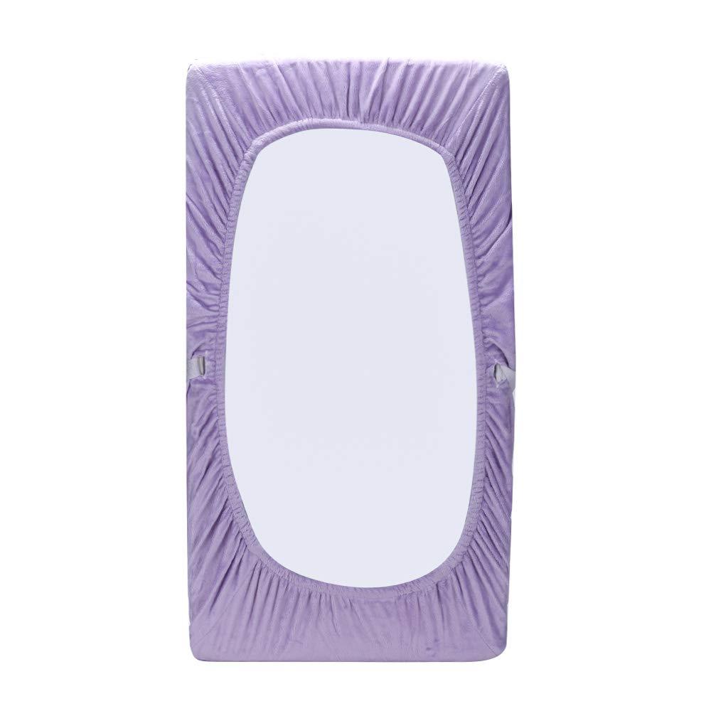 CribMATE Coral Velvet Nursery Diaper Changing Table Cover Sheet Baby Girl Baby Boy Diaper Changing Pad Cover Sheet 1PC (Purple Owl)