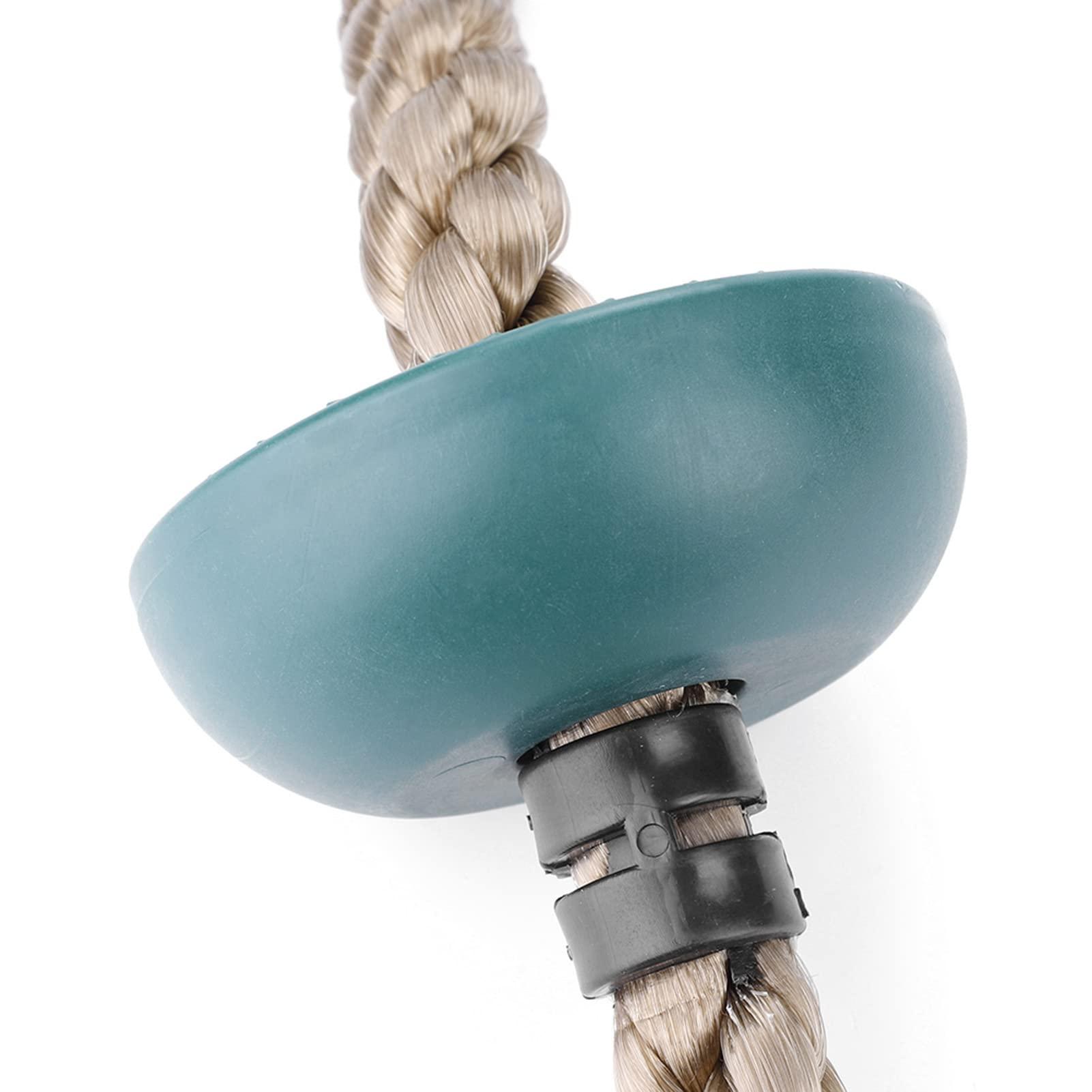 KJAOYU Climbing Rope with Platforms,Tree Climbing Rope,Swing Set Accessories,Children Swing Disc Climbing Rope Kids Playground Equipment Toys (Dark Green)