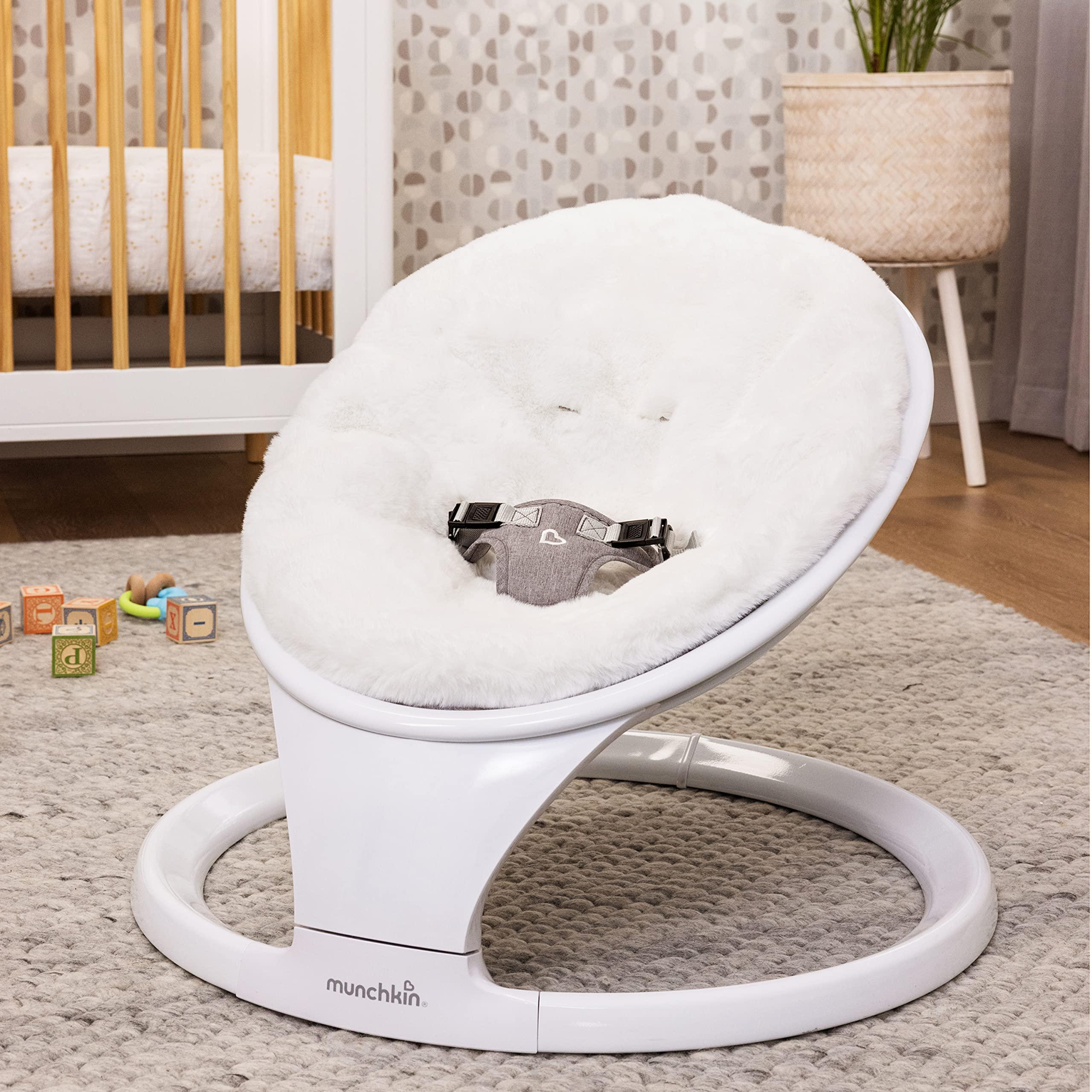 Munchkin Munchkin Baby Swing Seat Cover, Premium Ultra-Soft Faux Fur, White