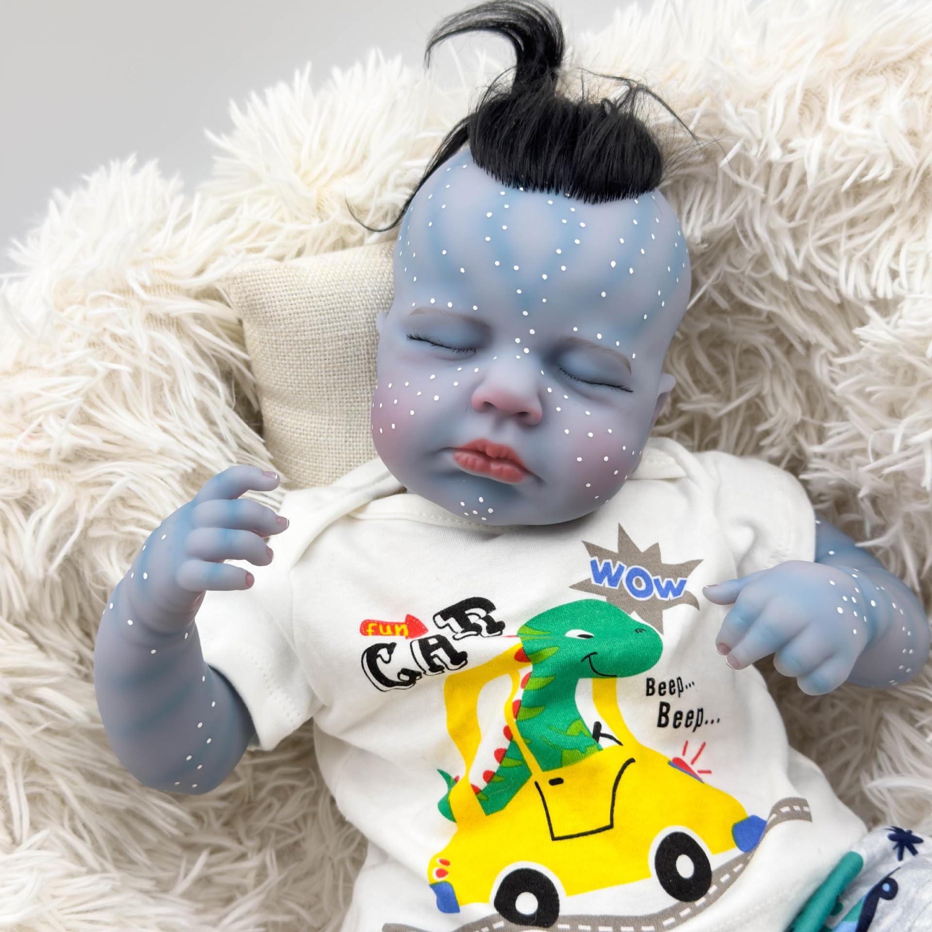 BNNPUU BNNPUU Reborn Baby Dolls 19 Inch Handmade Lifelike Baby Dolls Soft Fabric Body Like A Real Baby Reborn Closed Eyes Dolls