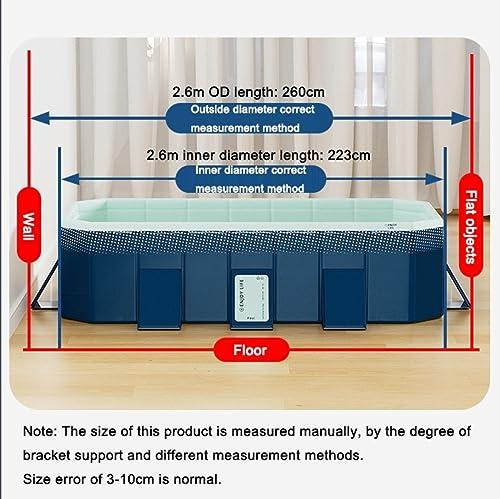 TQQEPOOL Foldable Swimming Pools,Hard Plastic Dog Swimming Pool,Anti-Slip Dog Pool/Pet Pool/Kiddie Pool/Bath Pool for Backyard and Outdoor (Color : Blue, Size : 3m)