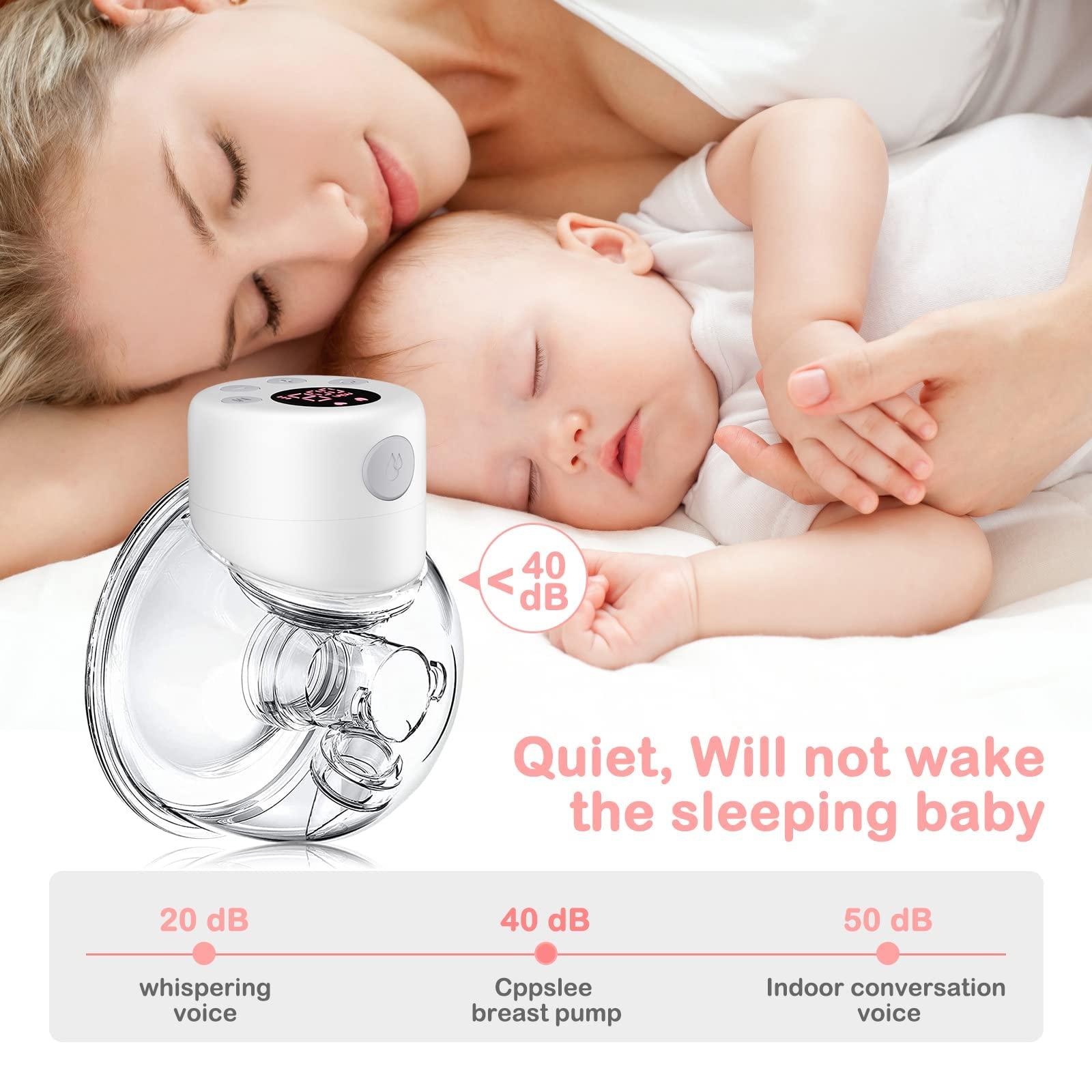 ADNIVS Mom Wearable Breast Pump, S12 Dual Hands-Free Breast Pump, LCD Display, Low Noise and Painless, 2 Modes and 9 Levels Electric Breast Pump Portable, 24mm Flange