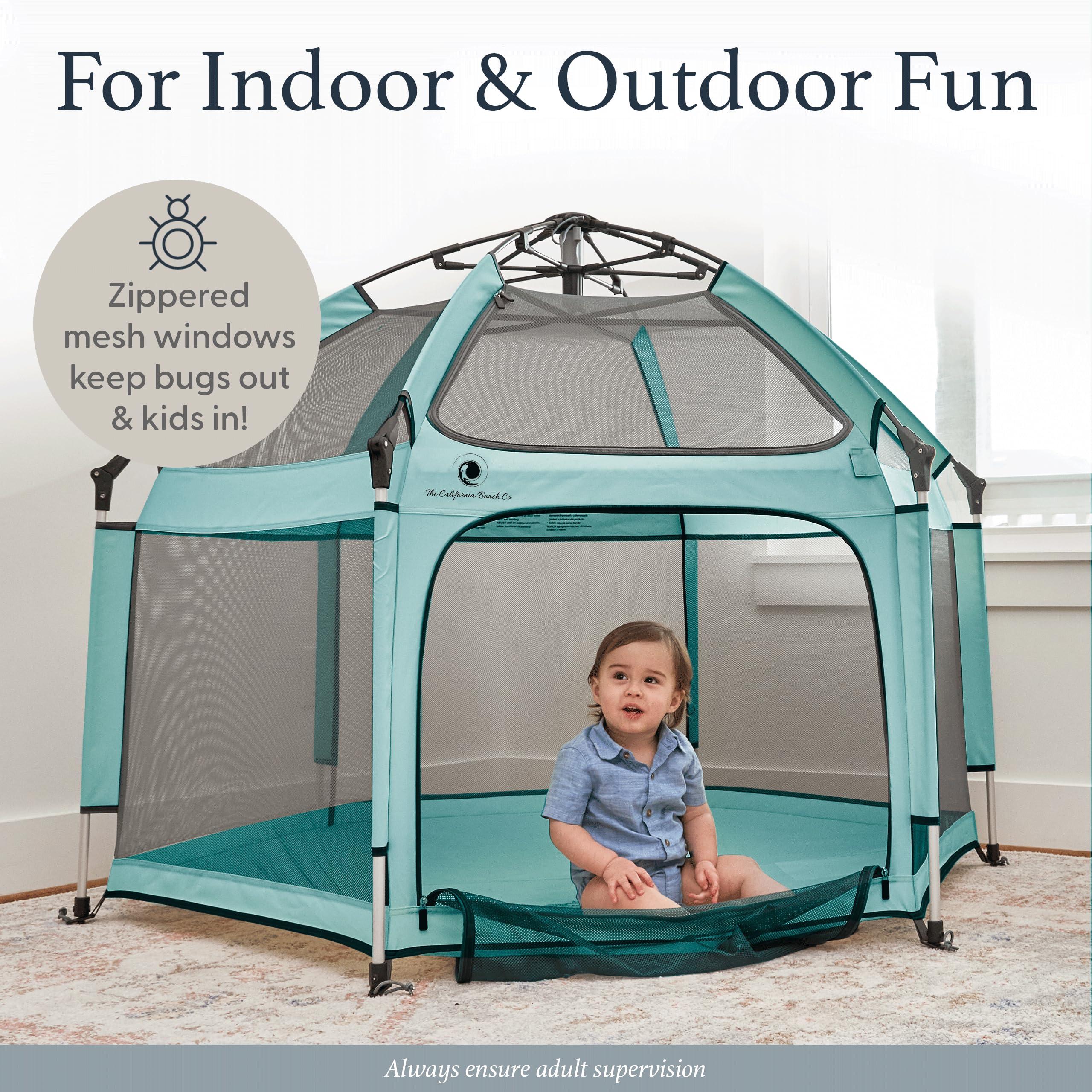 POP 'N GO PLAYPEN POP 'N GO PLAYPEN - Indoor & Outdoor Baby Playpen for Babies and Toddlers - Baby Beach Tent, Foldable, Portable W/Canopy, Travel Bag, & Mosquito Net - Pop Up Pack and Play Tent (Sweet Mint)