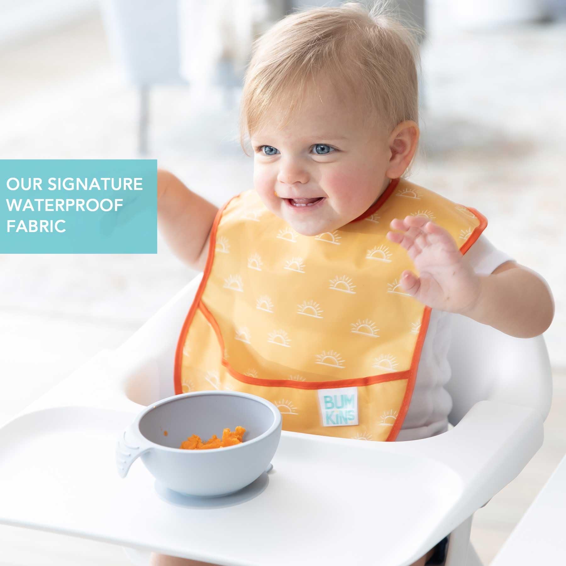 Bumkins Bumkins Bibs for Girl or Boy, SuperBib Baby and Toddler for 6-24 Months, Essential Must Have for Eating, Feeding, Baby Led Weaning Supplies, Mess Saving Catch Food, Waterproof Fabric 3-pk Desert Boho