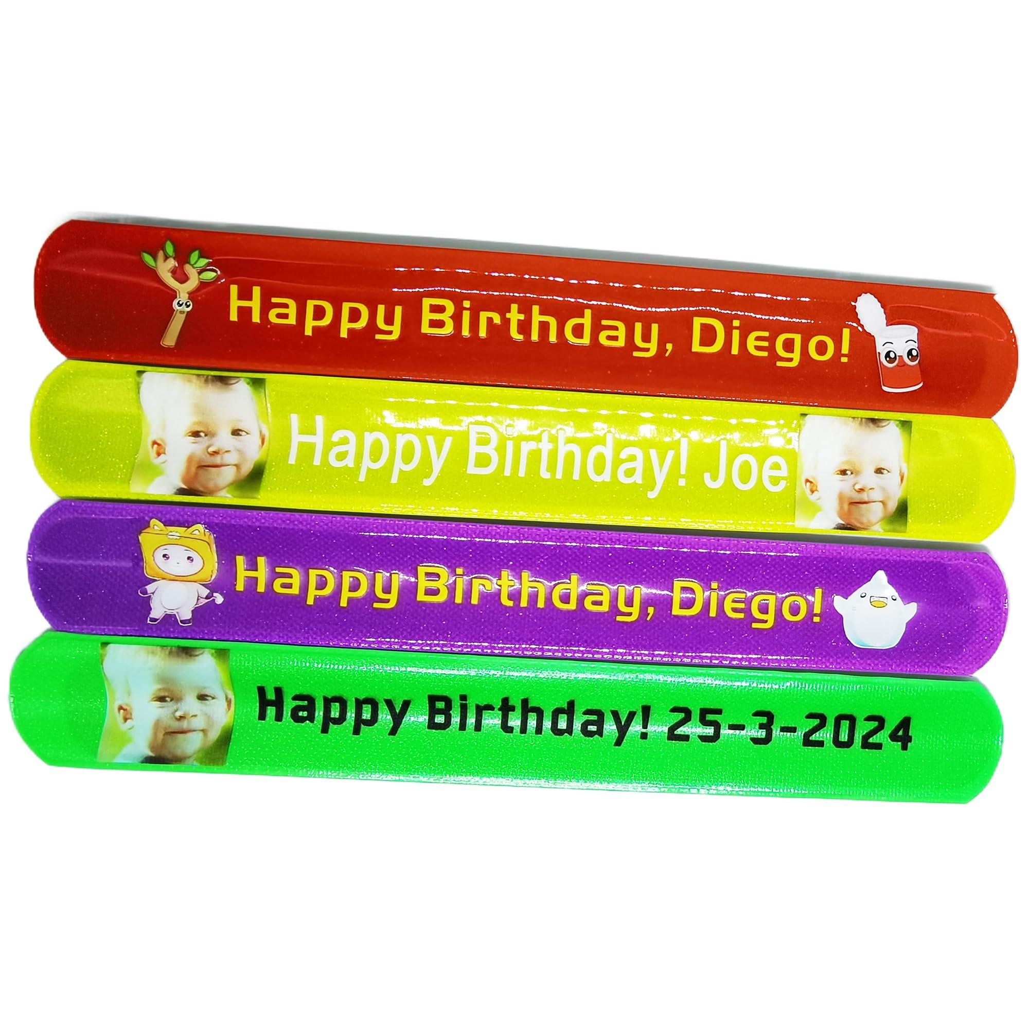 FREYOLI FREYOLI Custom Slap Bracelets with Picture 5/10/30/50 ct Personalized Logo Wristbands Bulk for Party Favors, Birthday, Classroom Rewards, Events, Fundraisers, Support, Awareness