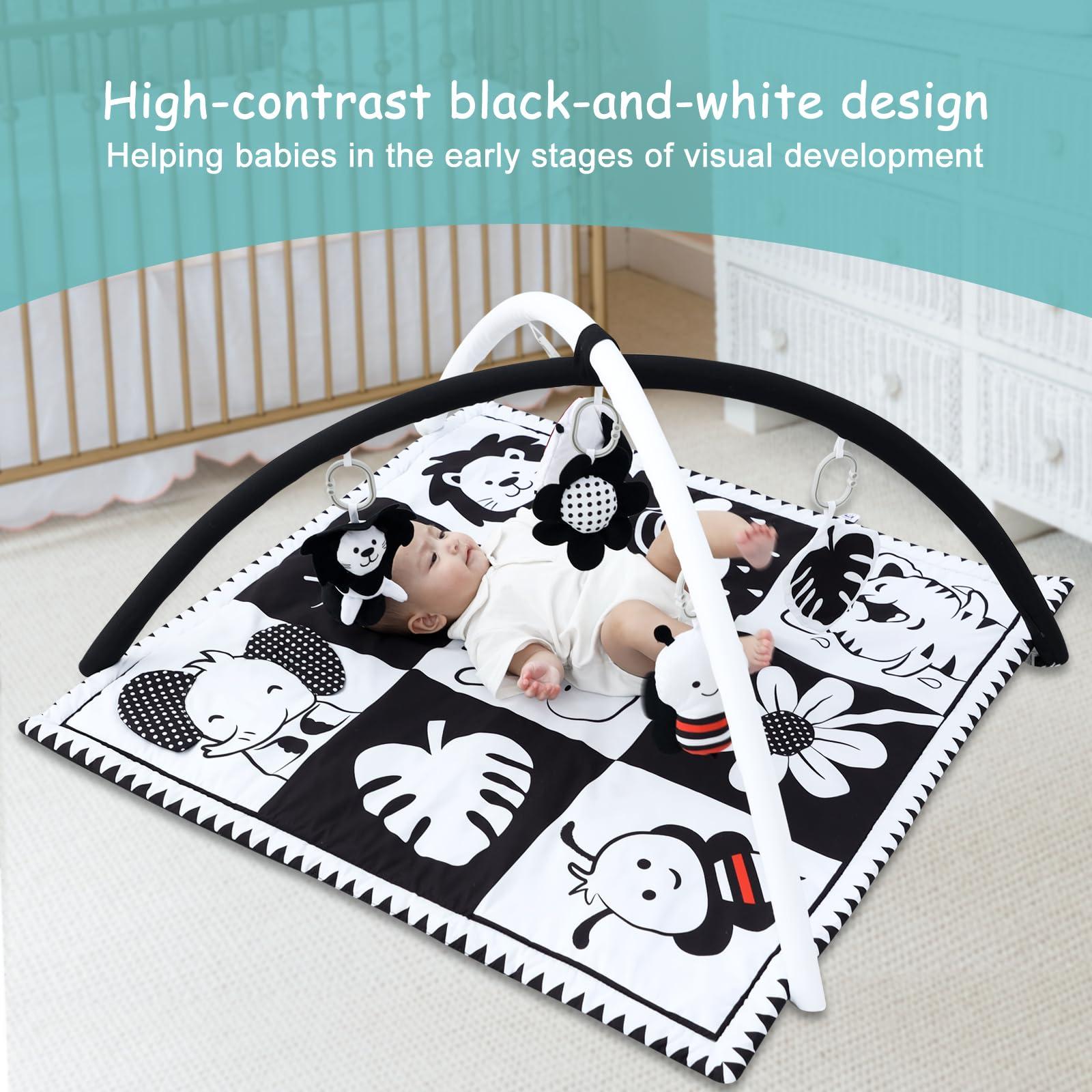 Lovvie & Joy Lovvie & Joy Baby Play Activity Gym Tummy Time Mat for Infant,Baby Gyms & Playmats for Babies 0 to 3 6 9 12 Months with 5 Toys for Early Sensory Exploration and Motor Skill Development