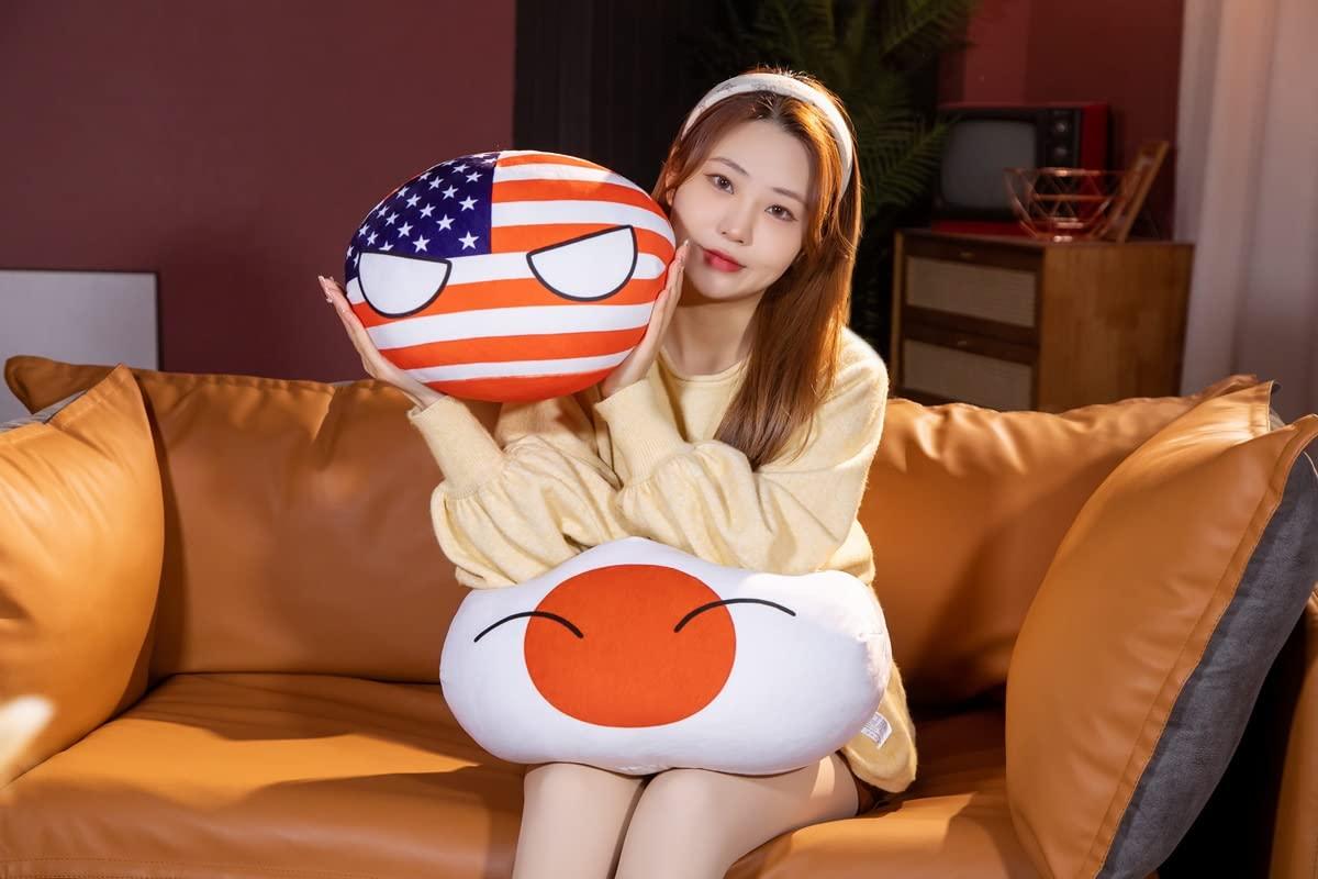 Bisavch Brazil Country Ball Plushies, Polandball Plush Doll Country Throw Pillow Flag Plushies Countries Anime Plushies Gifts 7.9IN (Color : Brazil)
