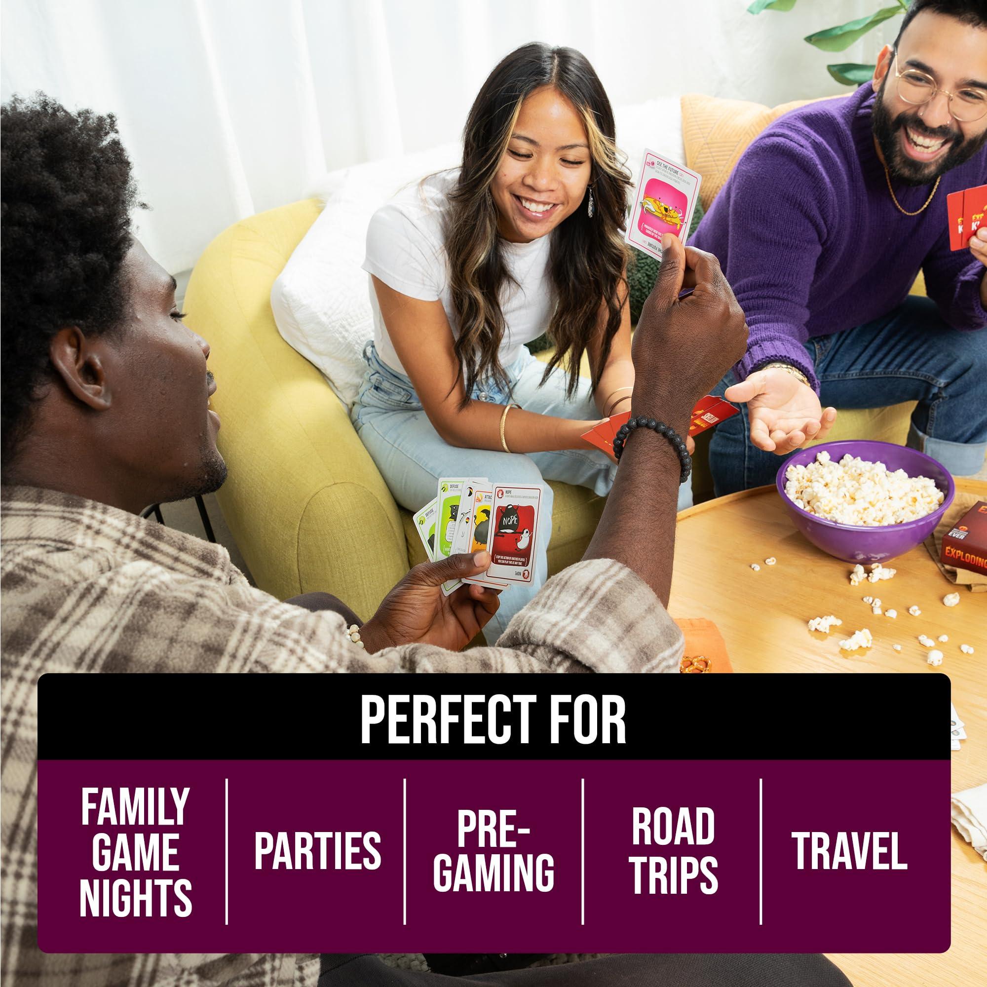 Exploding Kittens LLC Exploding Kittens Party Pack - 2-10 Players - Ages 7+ - 15 Minutes to Play - Party-Sized High-Stakes Card Game, Ideal for Party, Family Game Night, Fun for Kids and Adults