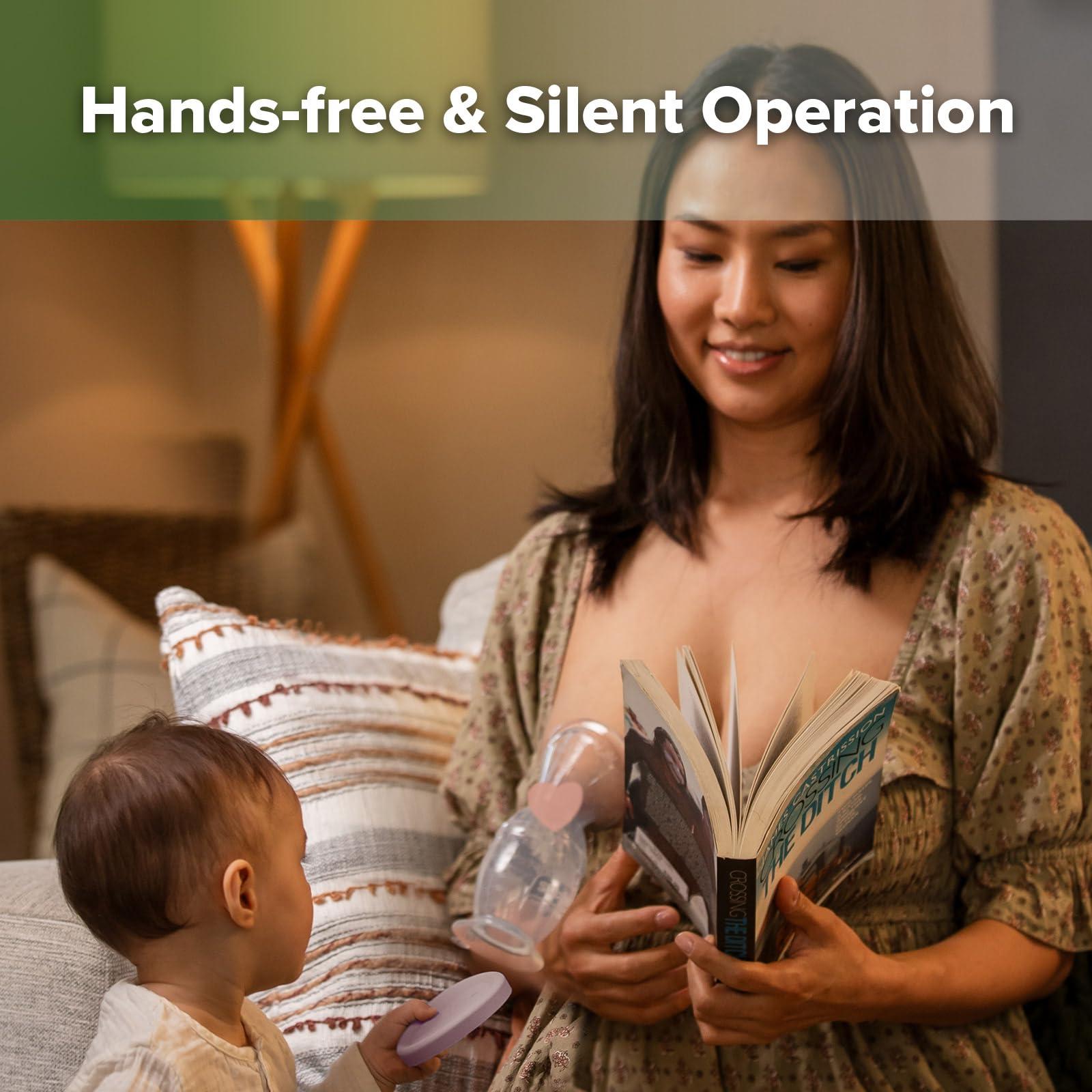 haakaa haakaa Manual Breast Pump & Silicone Cap Combo for Nursing Mom (Lavender, 5oz. with Base)