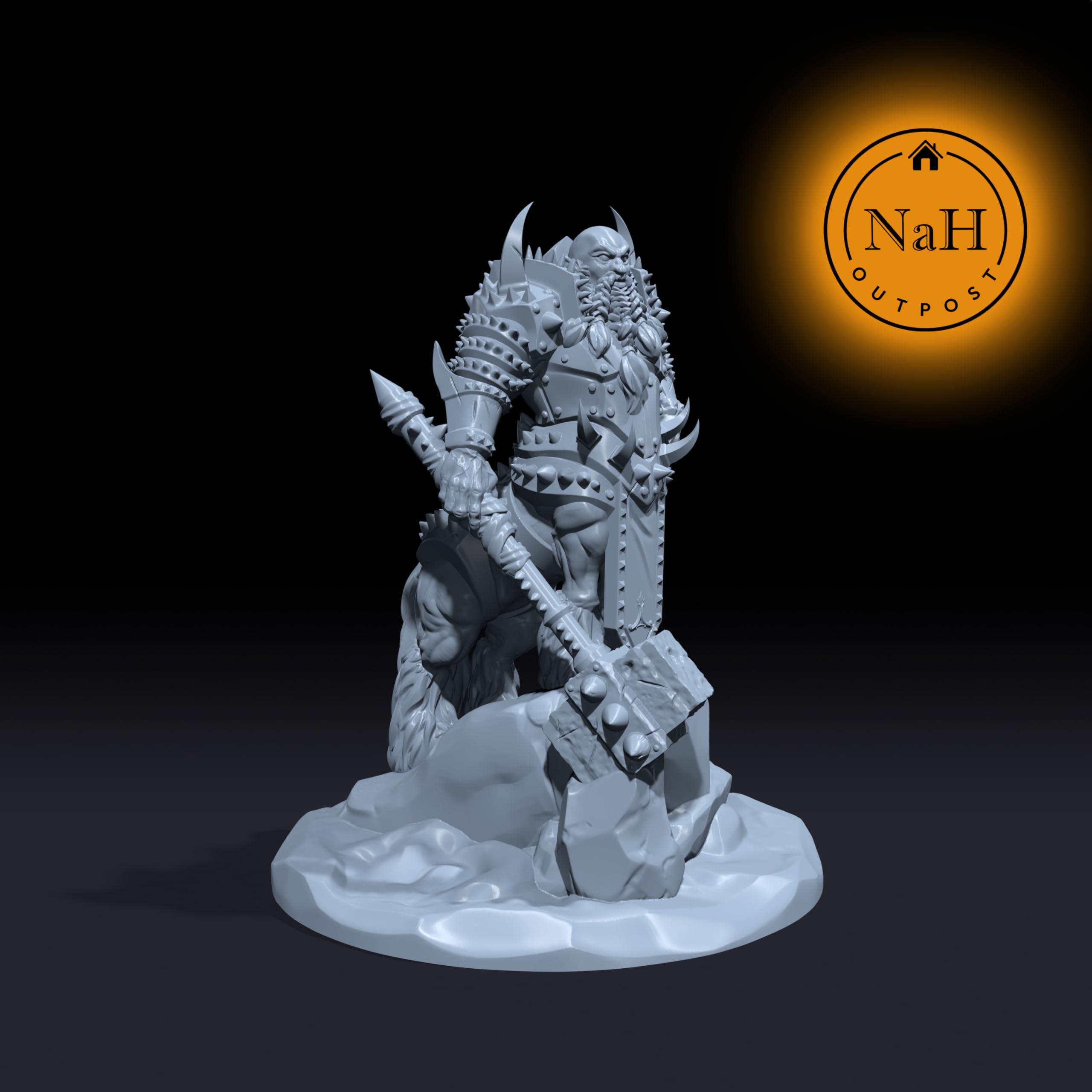Generic Generic Deepbeard | Dwarven Centaur | Undertaur Miniature for Tabletop Games Like D&D 5e and TTRPG War Gaming Large (Normal Size), Gray, 02U005.1