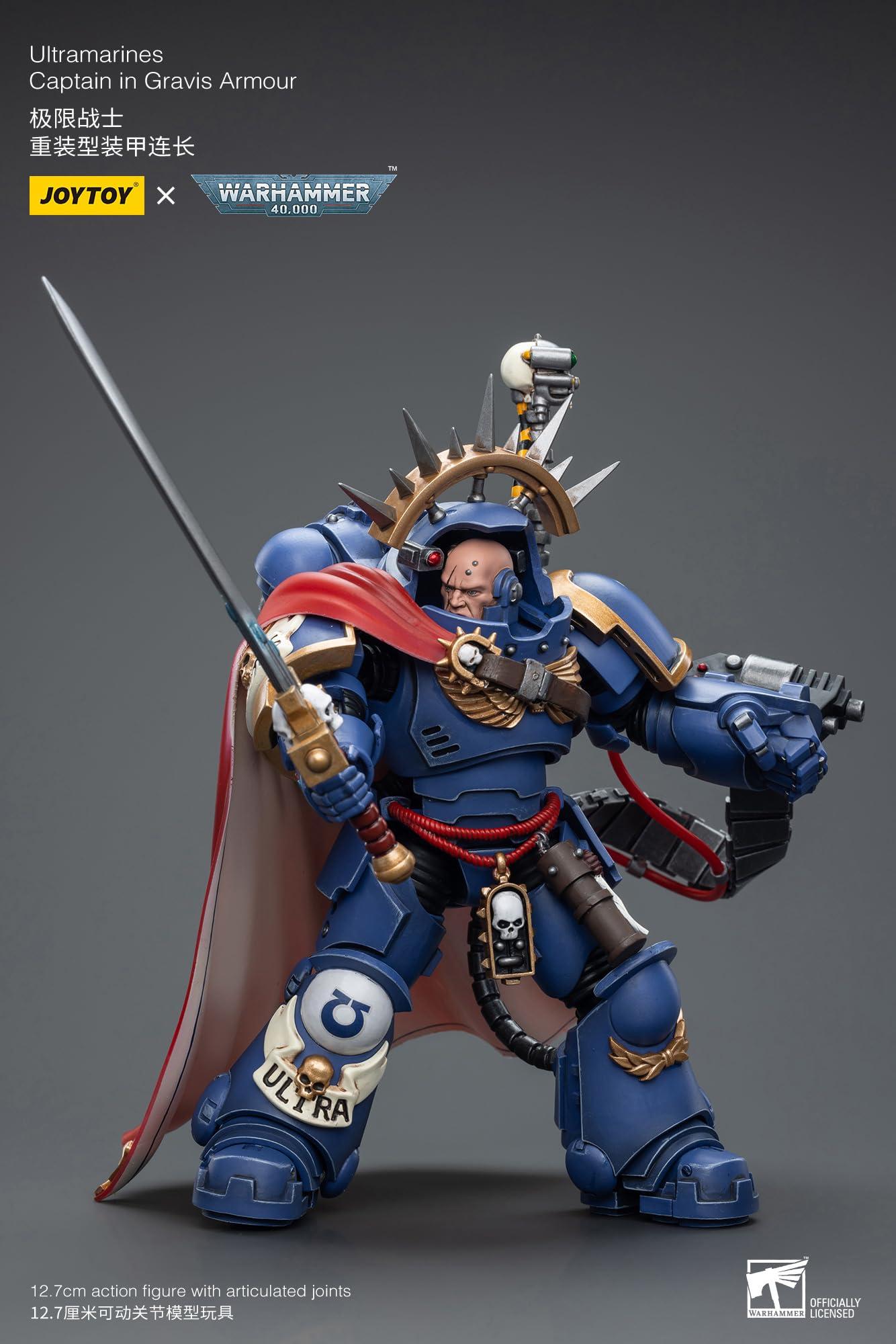 JOYTOY JoyToy Warhammer 40K: Ultramarines Captain in Gravis Armour 1:18 Scale Action Figure