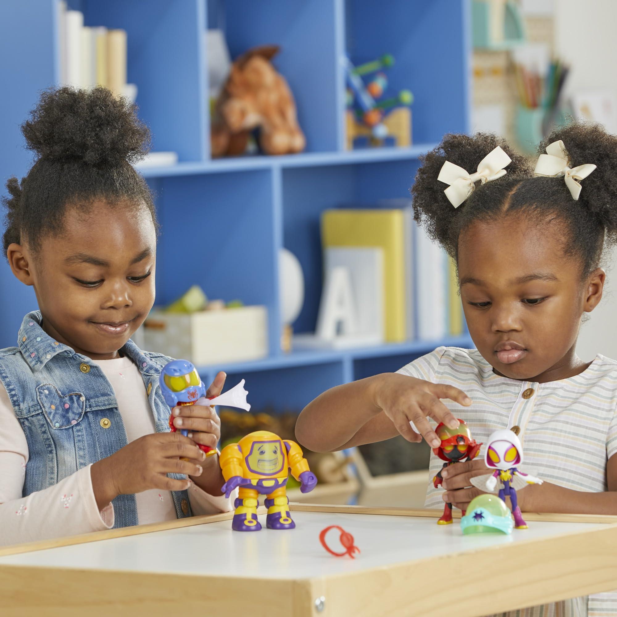 Spidey and his Amazing Friends Spidey and his Amazing Friends Marvel Web-Spinners Gear Up for Adventure 4-Pack, 4-Inch Action Figures with 6 Accessories, Super Hero Toys for Kids 3+