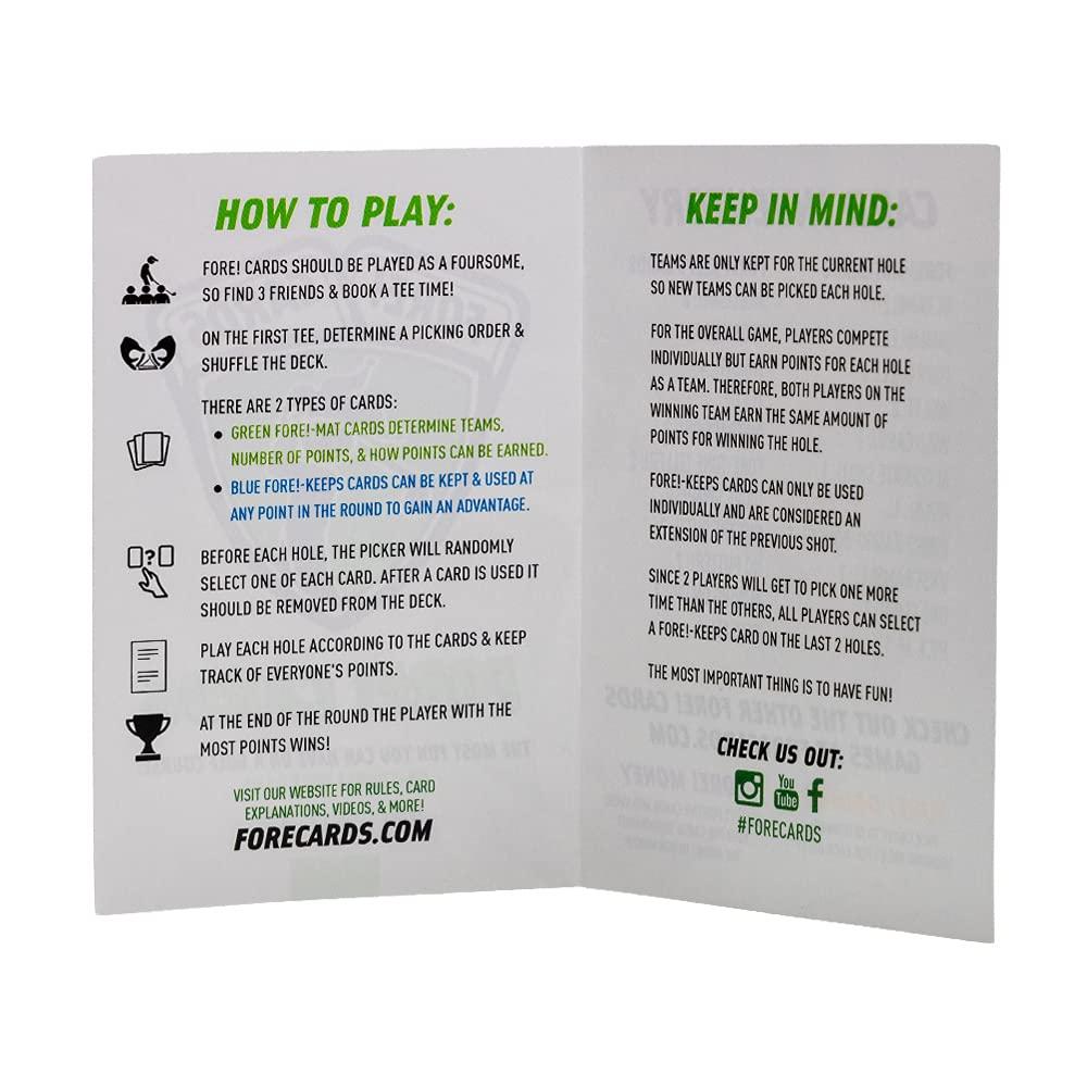 Fore! Cards Fore! Cards On-Course Golf Game Plus Expansion Pack Bundle | Fun Interactive Golf Game | 80 Cards Make Every Hole a Different Challenge | Spice Up Your Next Round