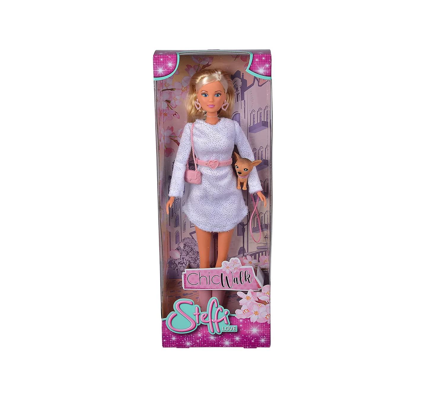 Steffi Love Simba Steffi Love Steffi Love Doll, Chic Walk, Accessories Include, Steffi, 1 Dog and 1 Handbag, Great for Imaginative Play, for Ages 3 and up