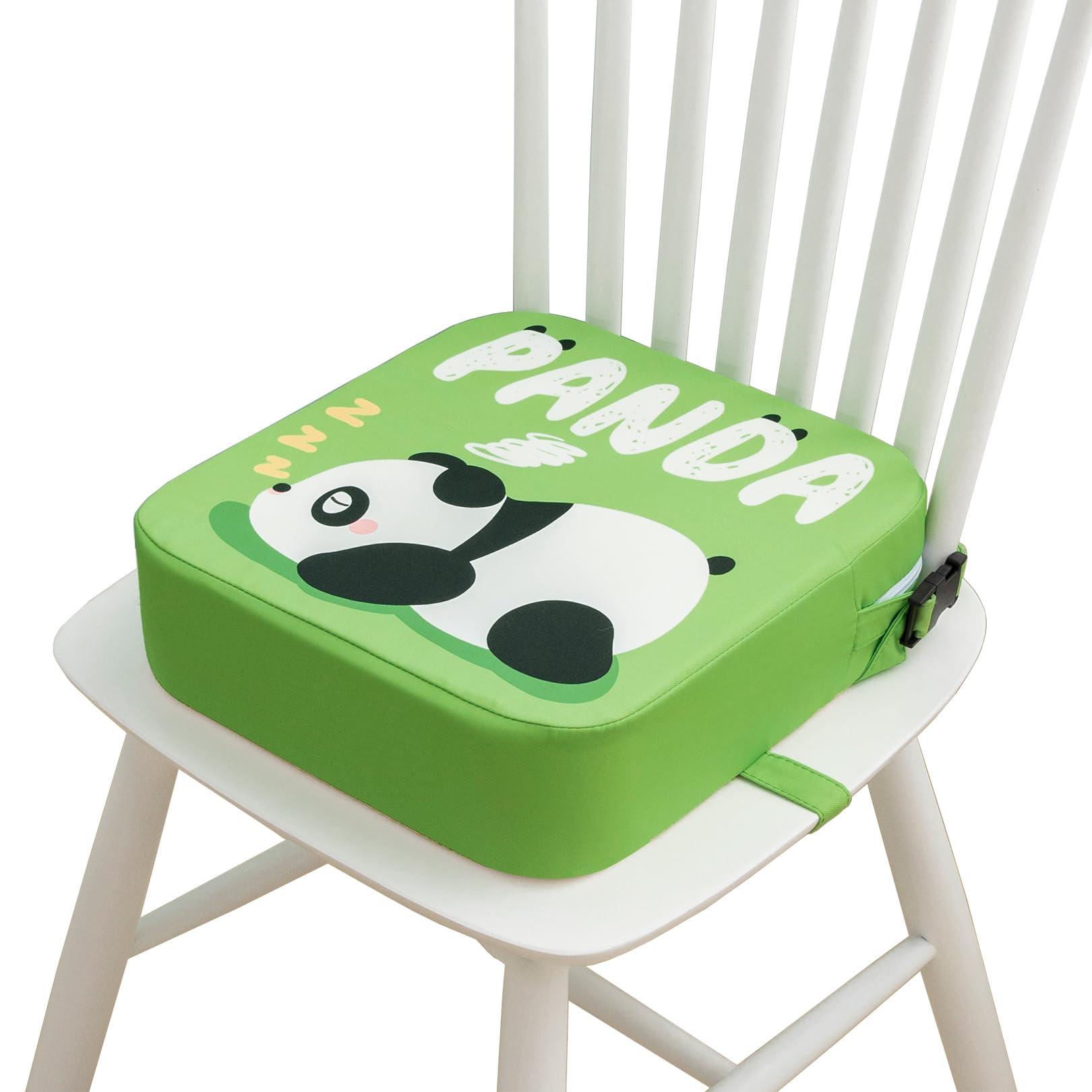 Eiury Eiury Toddler Booster Seat for Dining Table, Portable Kids Booster Seat with Safety Buckles Portable Increasing Booster Cushion with Non-Slip Bottom (Green Panda)
