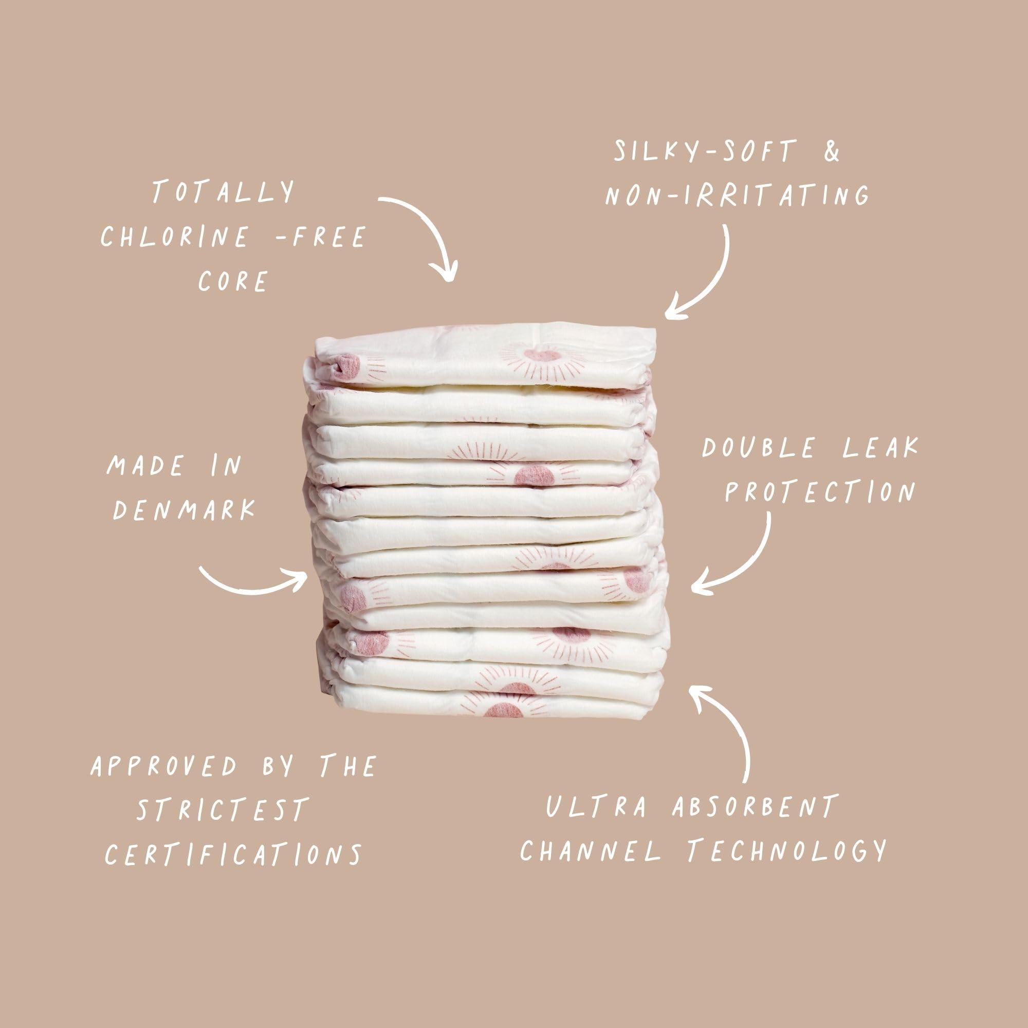 JOONYA Joonya Baby Diapers, Size 4 L (15-31 lb) - 1 Bag of 25 - **New Range** - NonToxic, Eco-Friendly, Ultra Slim, Overnight Use - Made in Denmark