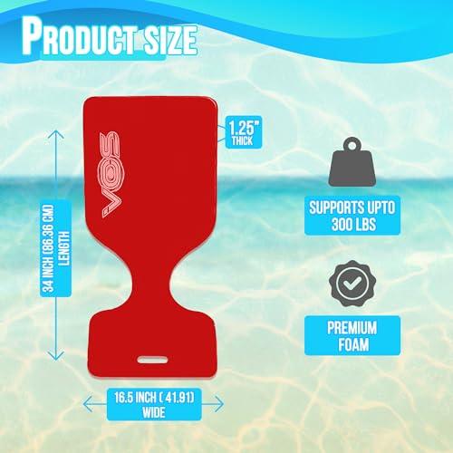 VOS VOS Phoenix Water Solid Saddle Floats for Adults and Kids -2 Pc Pack|Ultra Buoyant, Comfortable Floating Seats for Pool, Beaches, Lakes, Water Parks (Rave Red)