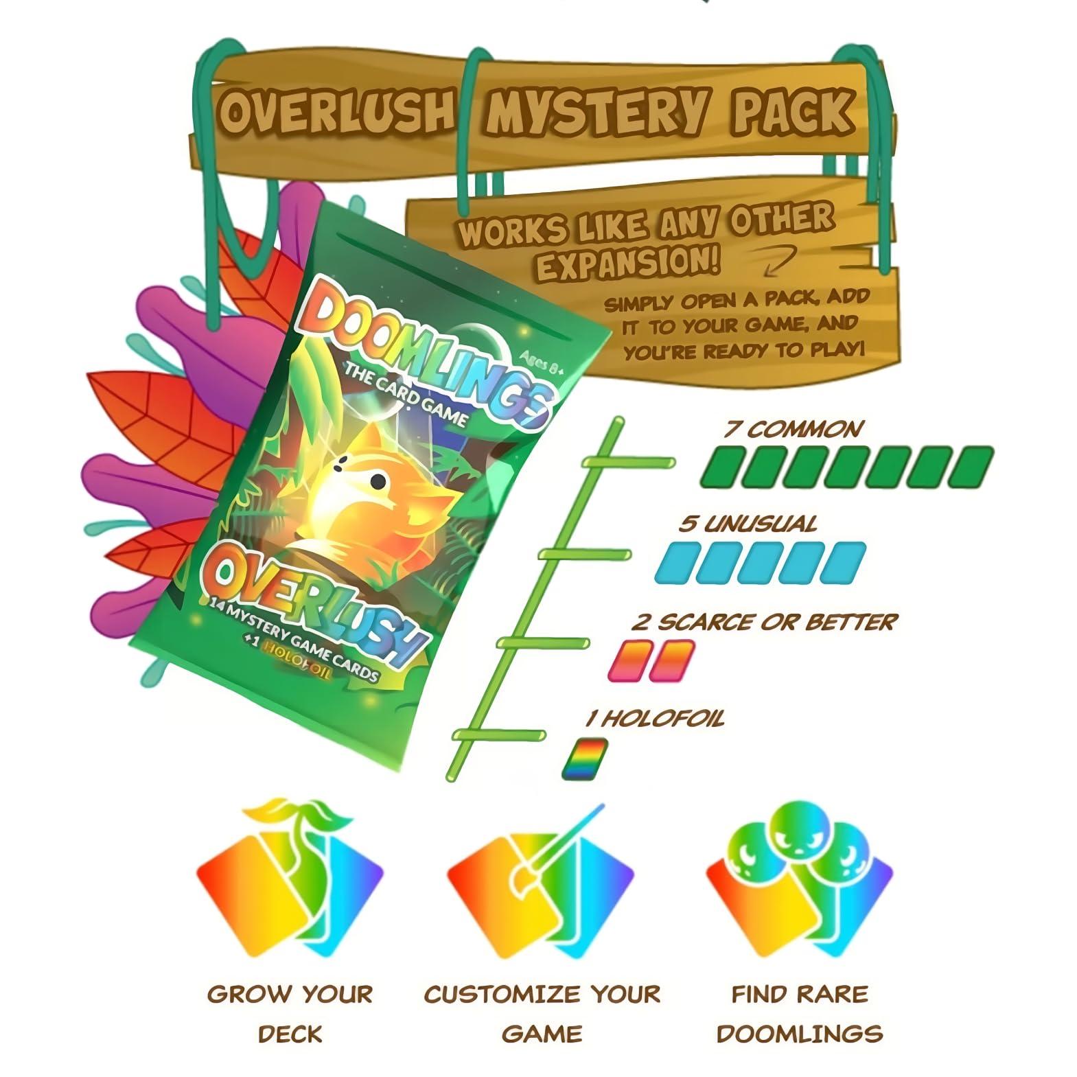 Doomlings Doomlings Card Game Deluxe Bundle, Overlush Expansion & Playmats Carrying Bag - Ultimate Family Card Game Set